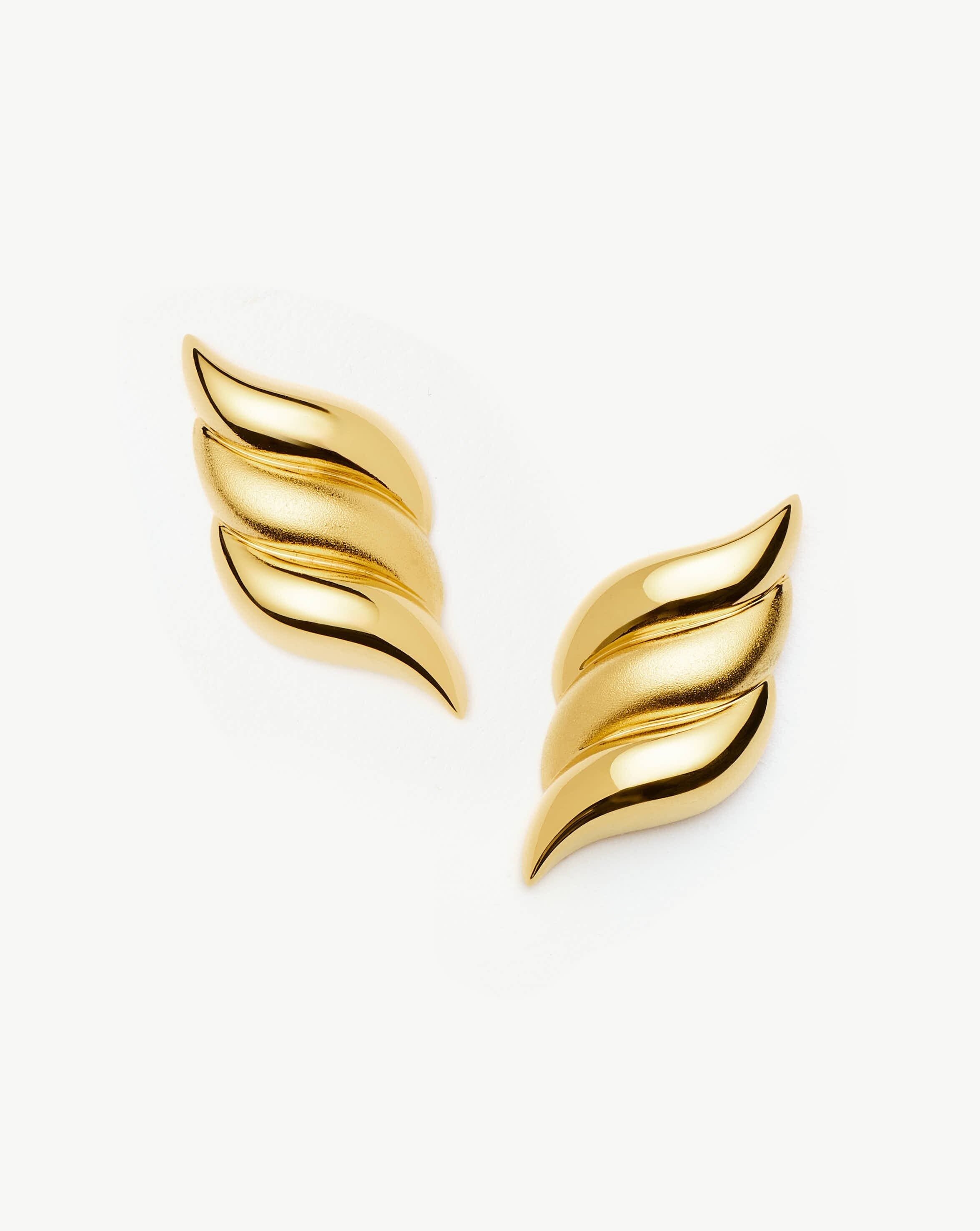 Savi Signature Oversized Stud Earrings | 18ct Gold Plated Earrings Missoma 