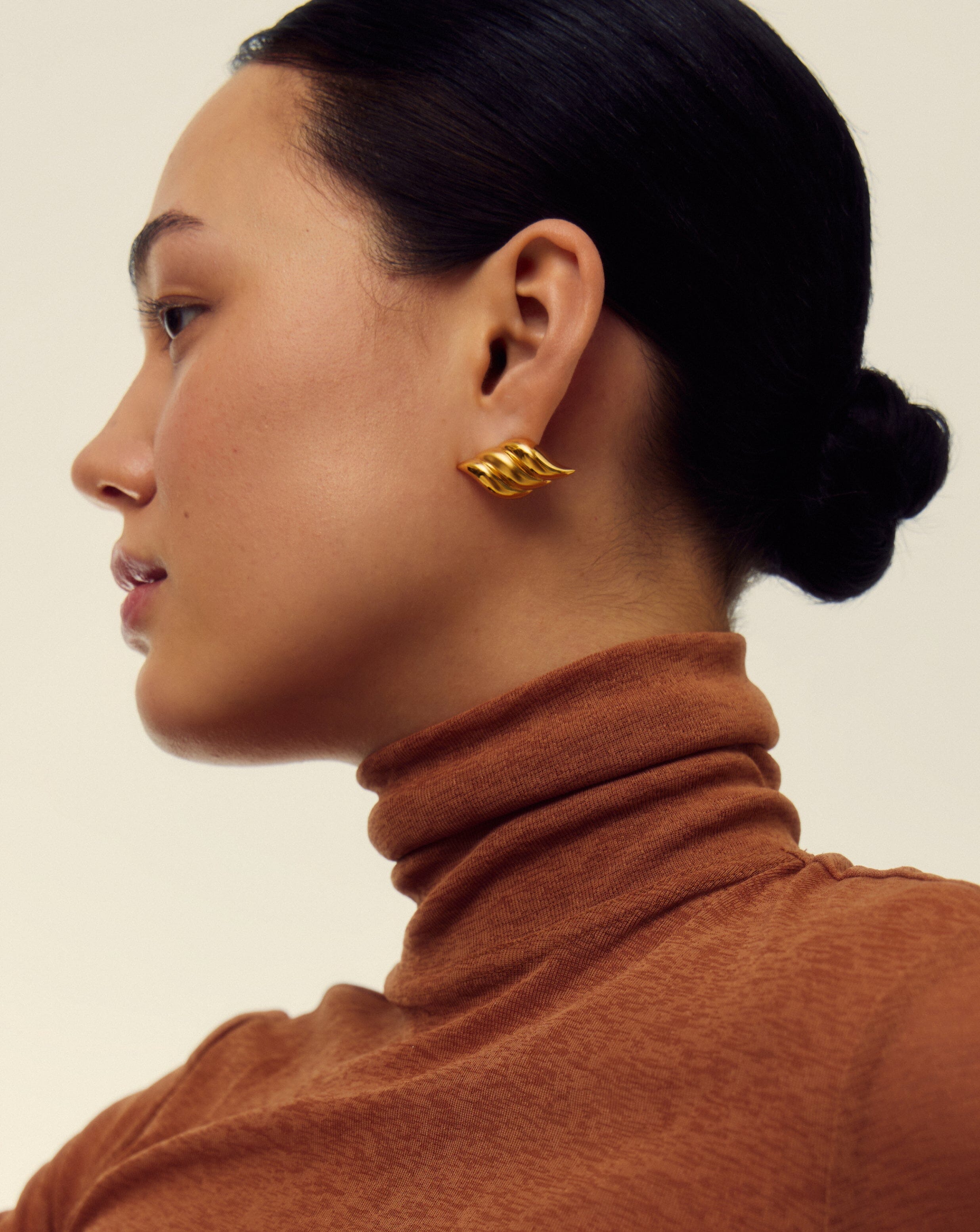 Savi Signature Oversized Stud Earrings | 18ct Gold Plated Earrings Missoma 