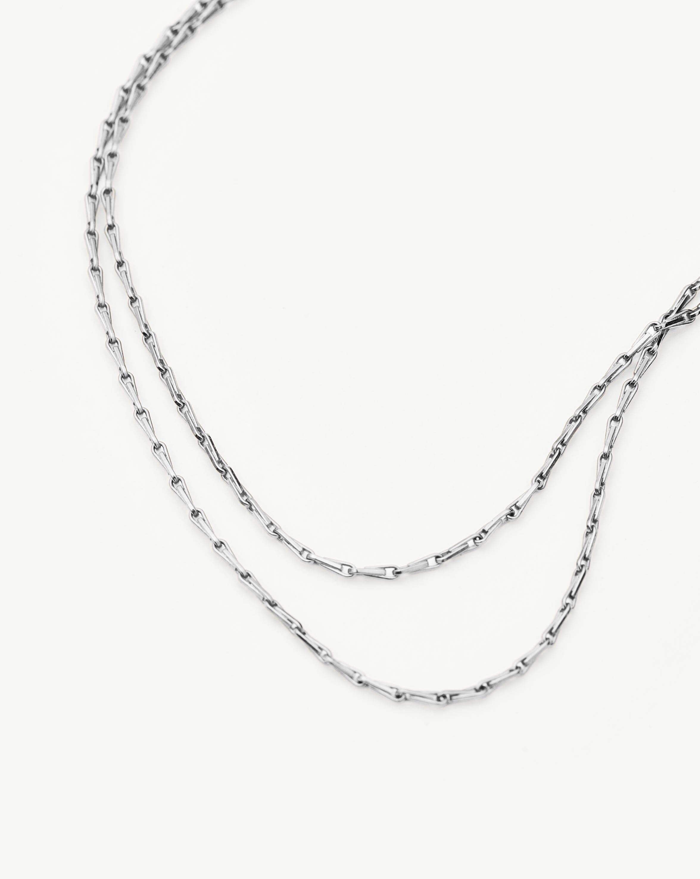 Savi Twisted Double Chain Necklace | Silver Plated Necklaces Missoma 