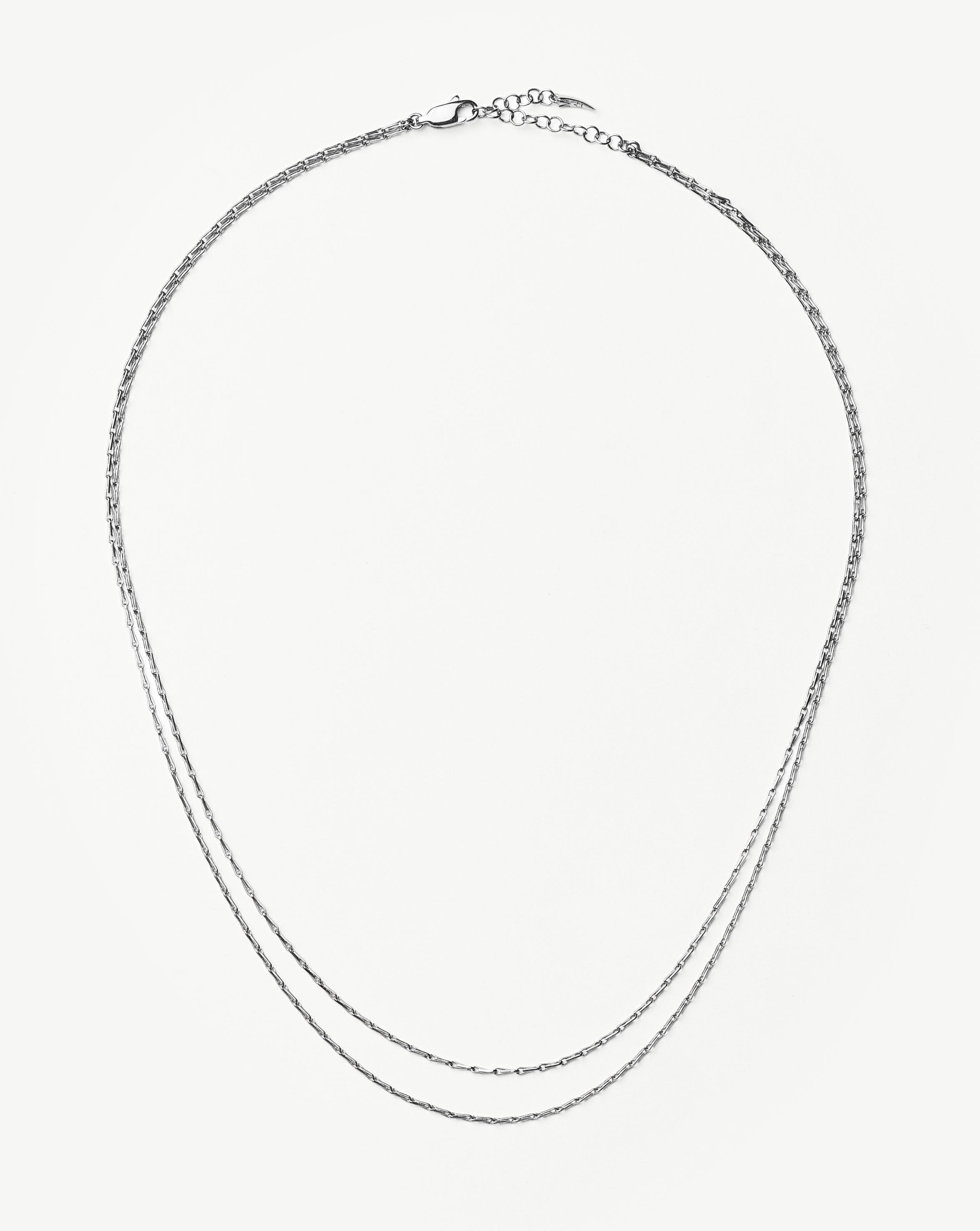 Savi Twisted Double Chain Necklace | Silver Plated Necklaces Missoma 