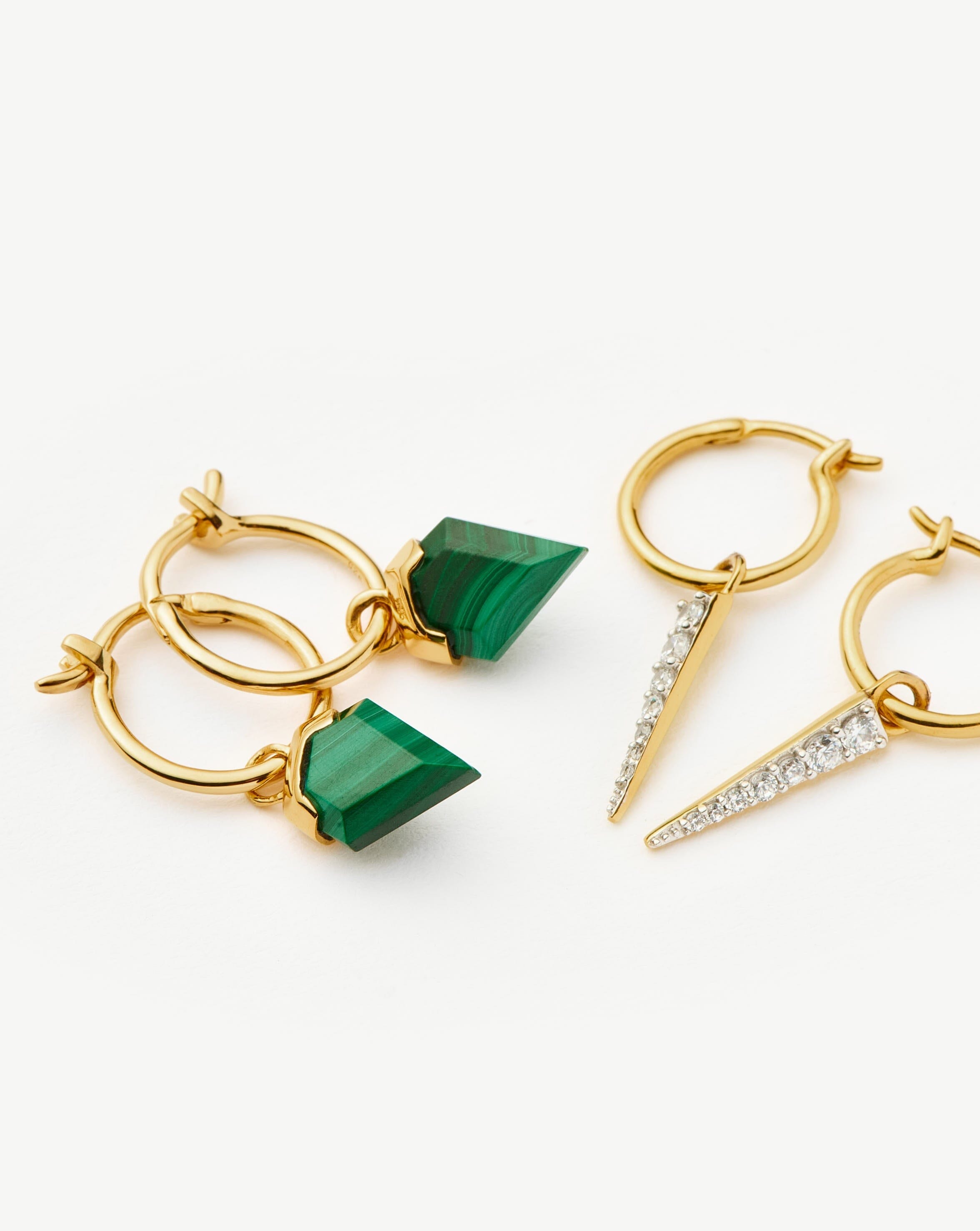 Shield & Spike Charm Hoop Earring Set | 18ct Gold Vermeil Layering Sets Missoma 