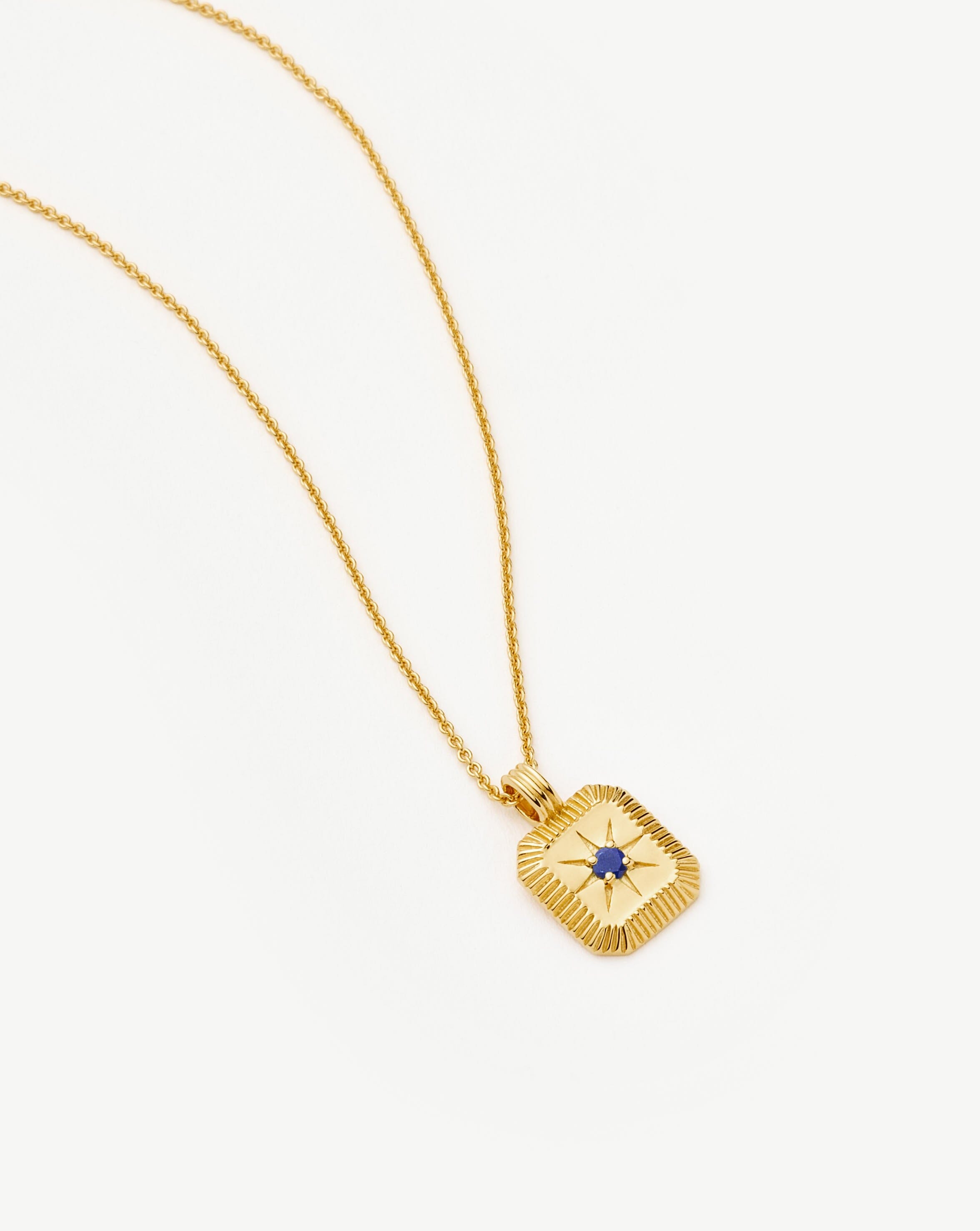 Star Ridge Birthstone Pendant Necklace | 18ct Gold Vermeil/Lapis Necklaces Missoma 