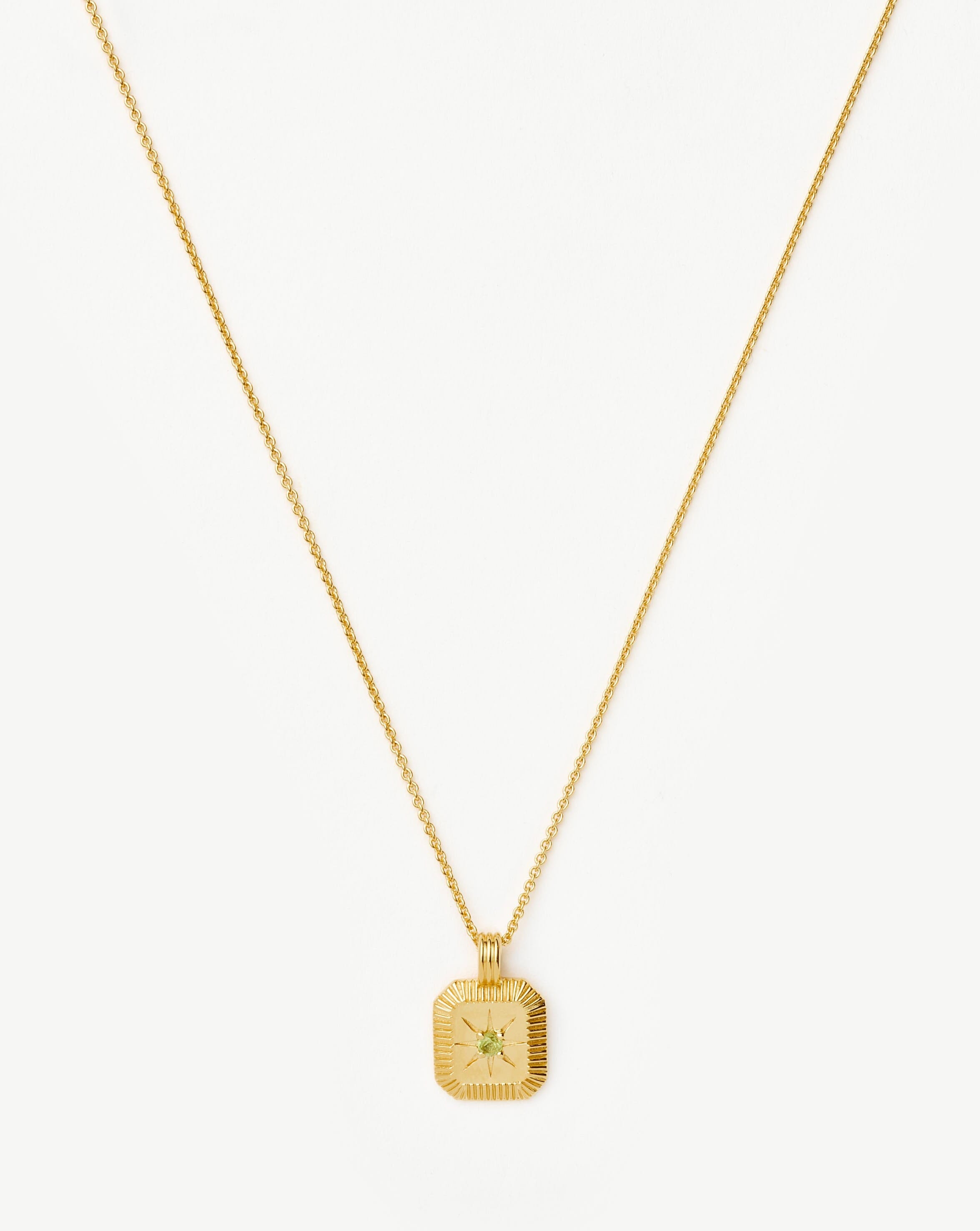 August Birthstone Pendant Necklace | 18ct Gold Vermeil/Peridot | Missoma