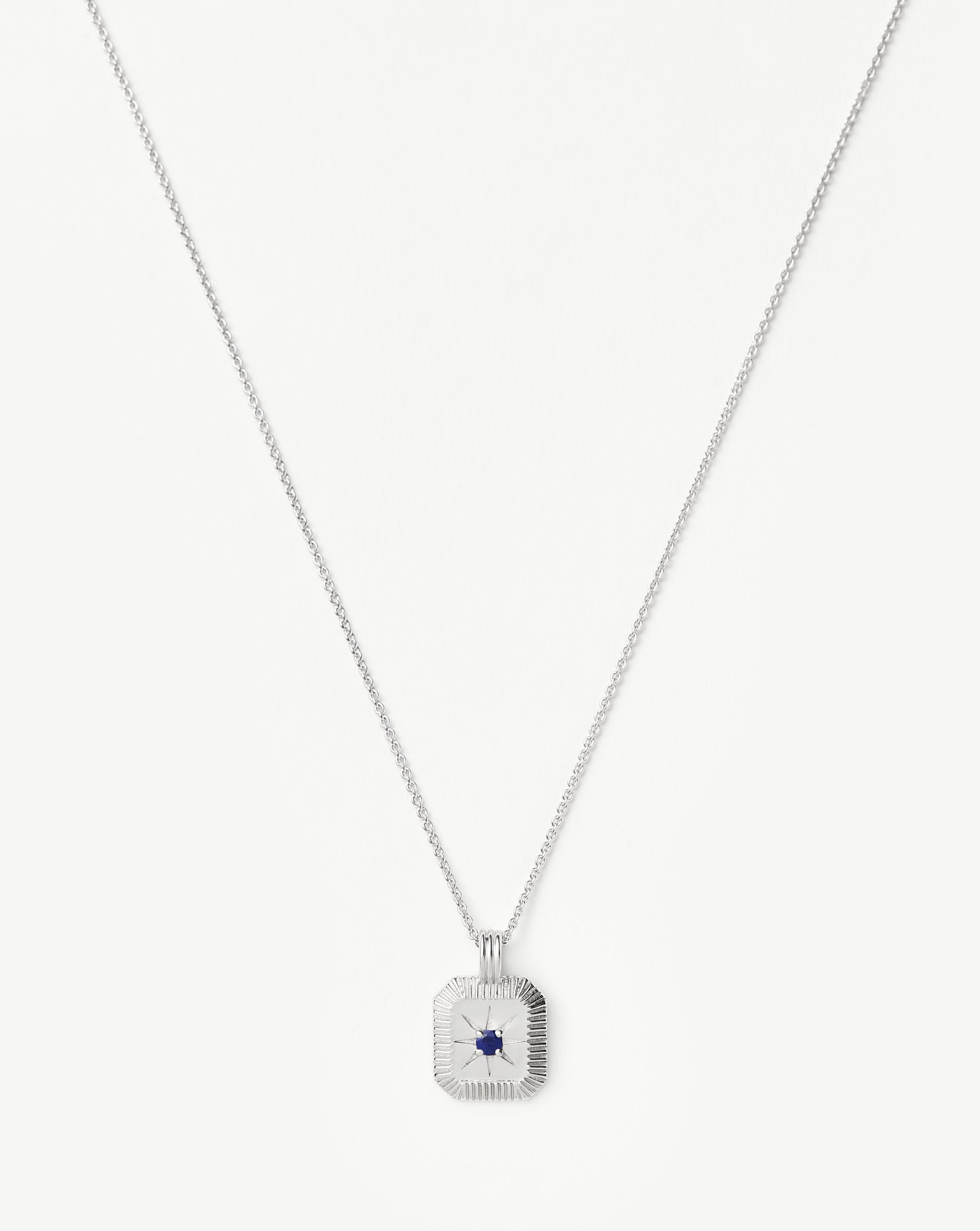 Star Ridge Birthstone Pendant Necklace - Lapis/September Necklaces Missoma 