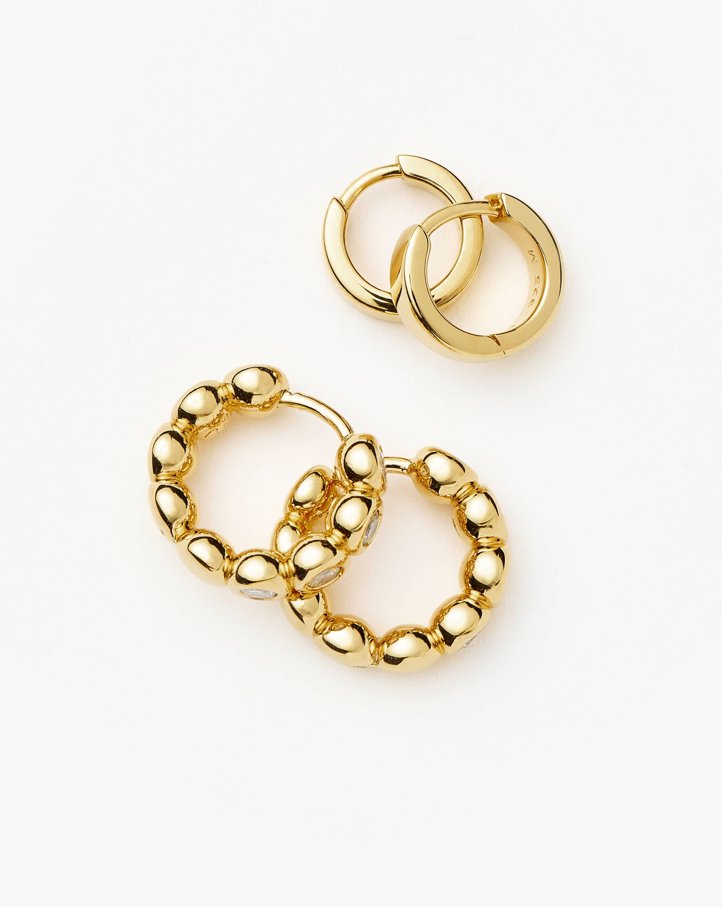 Tennis & Chubby Hoop Earring Set | 18ct Gold Vermeil Layering Sets Missoma 