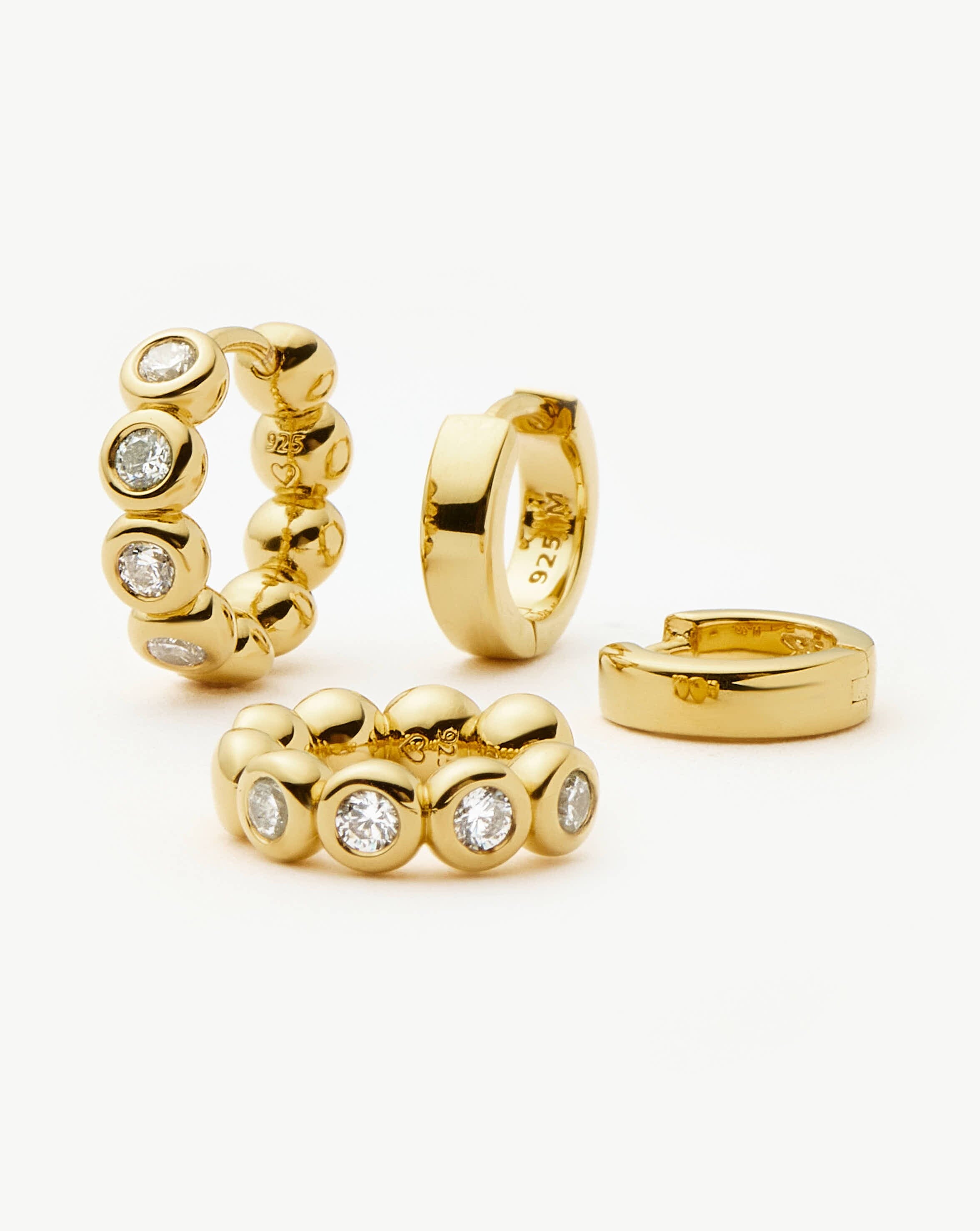 Tennis & Chubby Hoop Earring Set | 18ct Gold Vermeil Layering Sets Missoma 