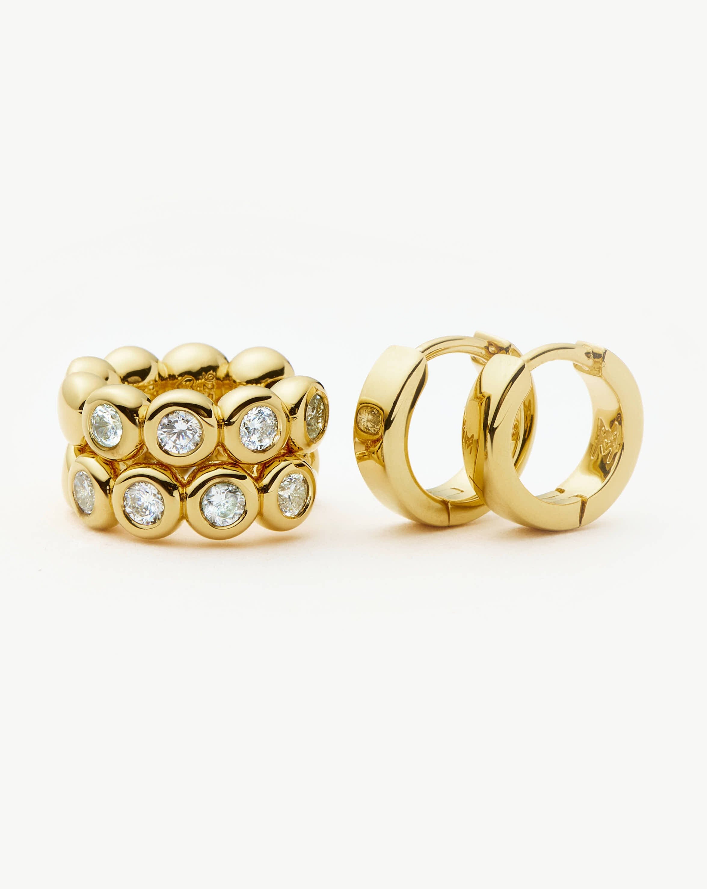 Tennis & Chubby Hoop Earring Set | 18ct Gold Vermeil Layering Sets Missoma 