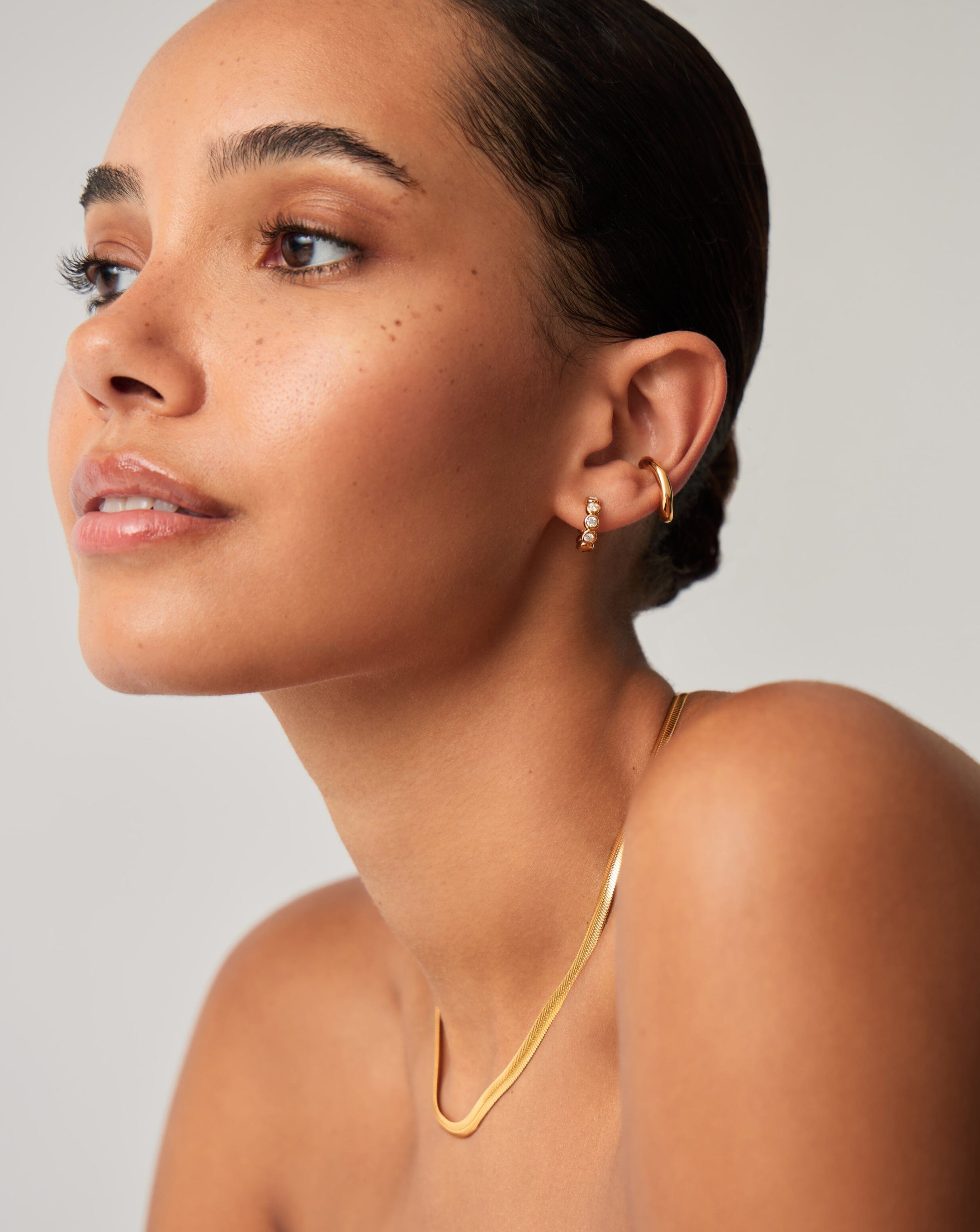 Tennis Small Hoop Earrings| 18ct Gold Vermeil Cubic Zirconia Earrings Missoma 