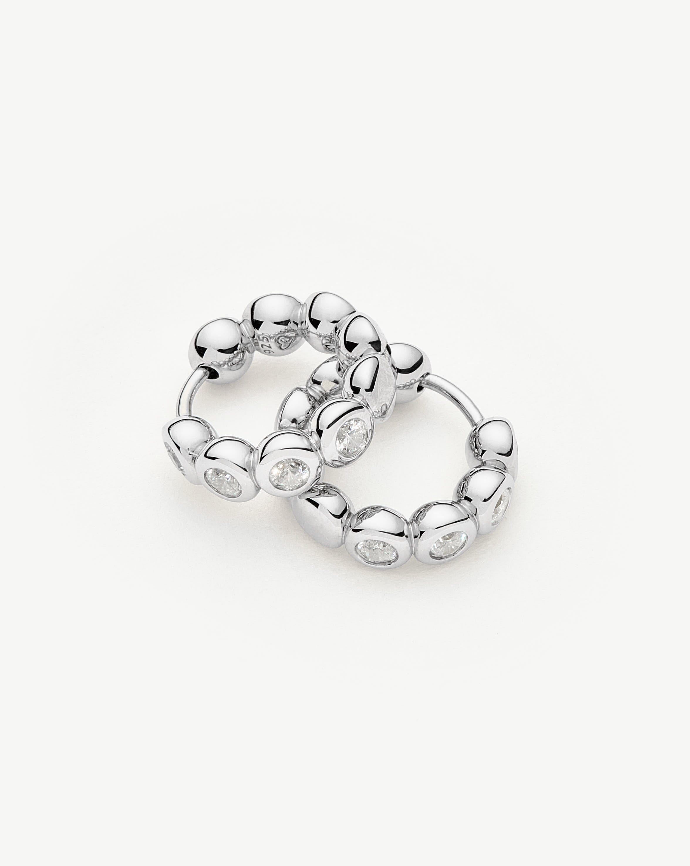 Tennis Small Hoop Earrings| Sterling Silver Cubic Zirconia Earrings Missoma 