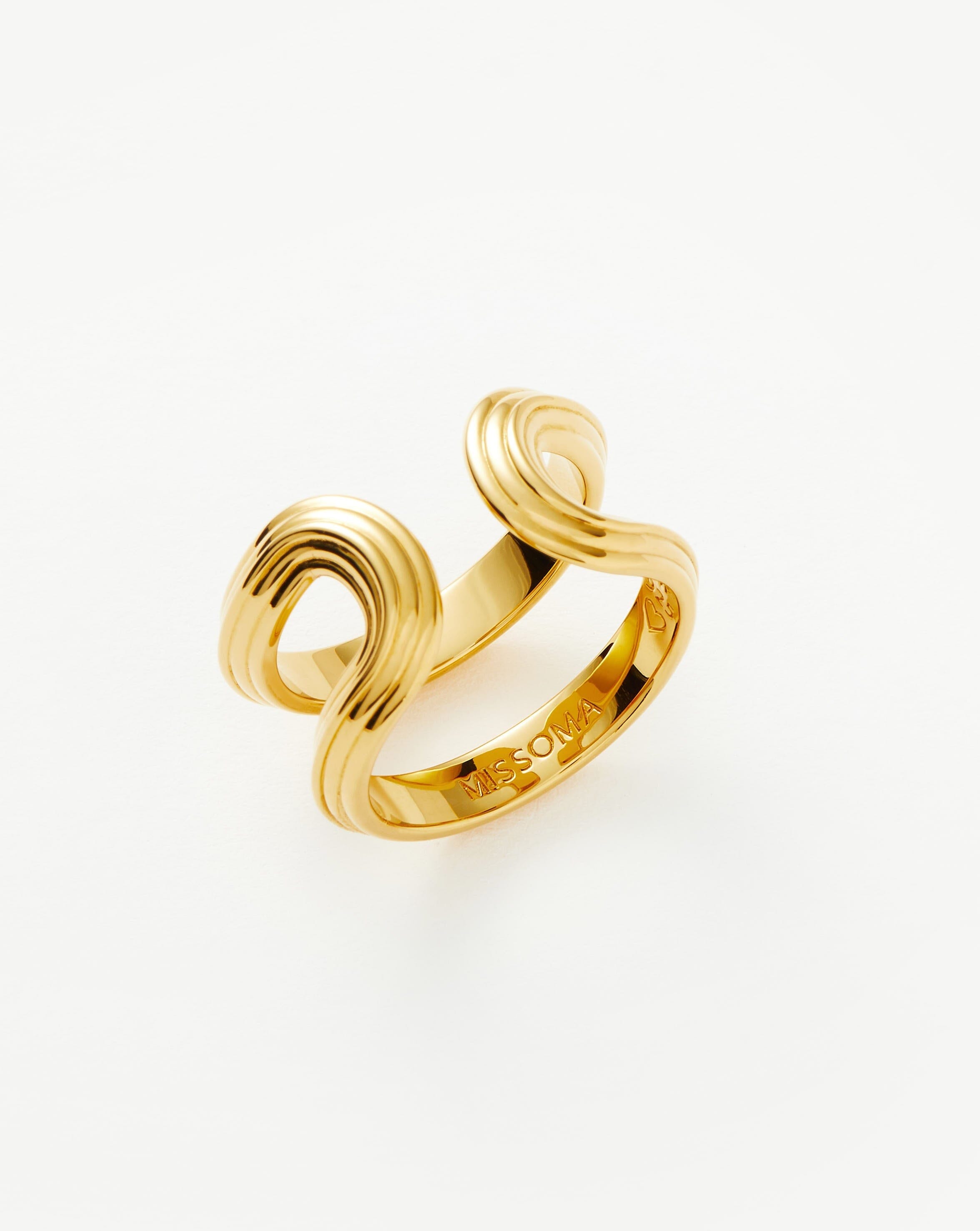 Zenyu Link Ridge Open Ring | 18ct Gold Plated Vermeil Rings | Missoma