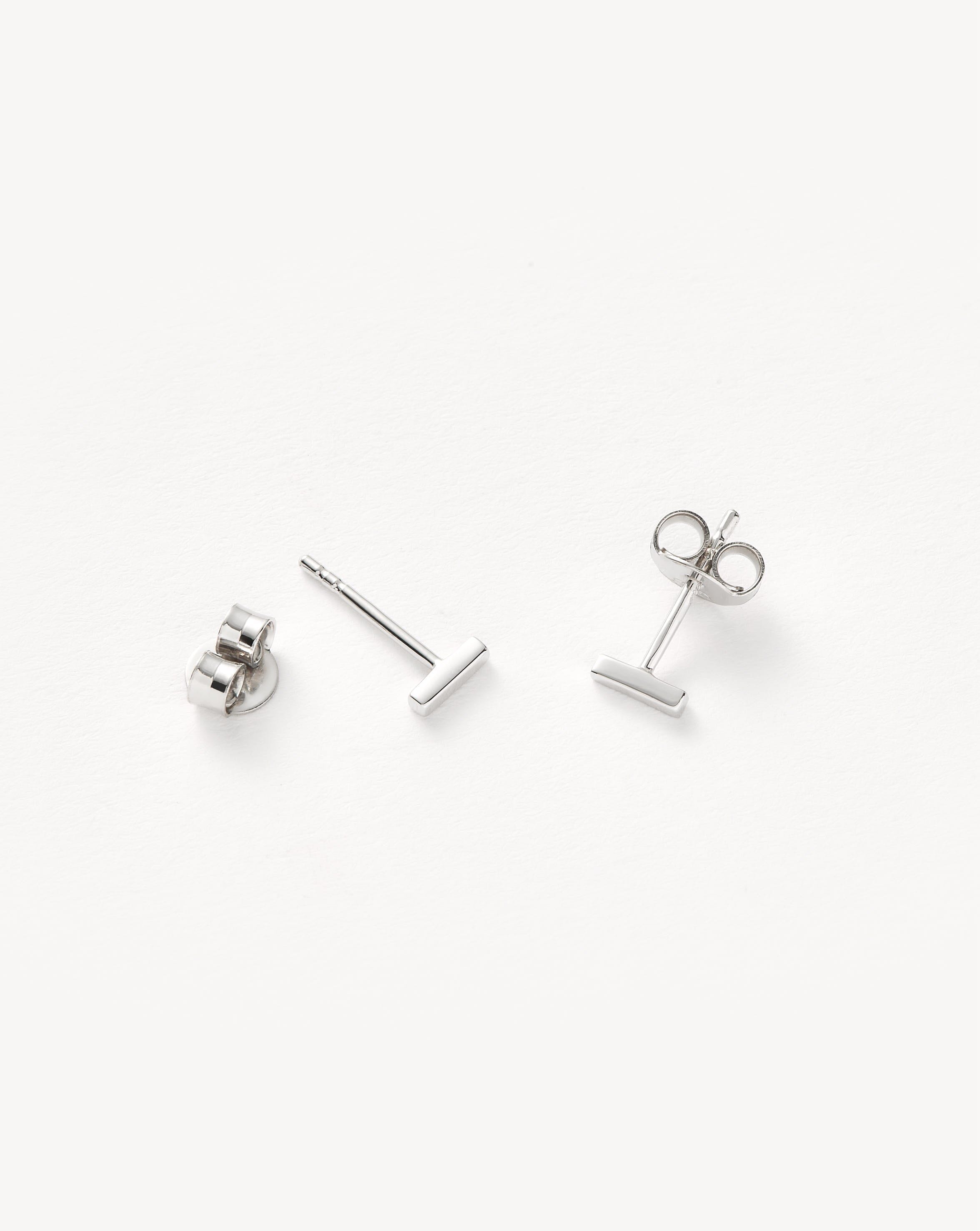 Sterling silver bar 2025 stud earrings