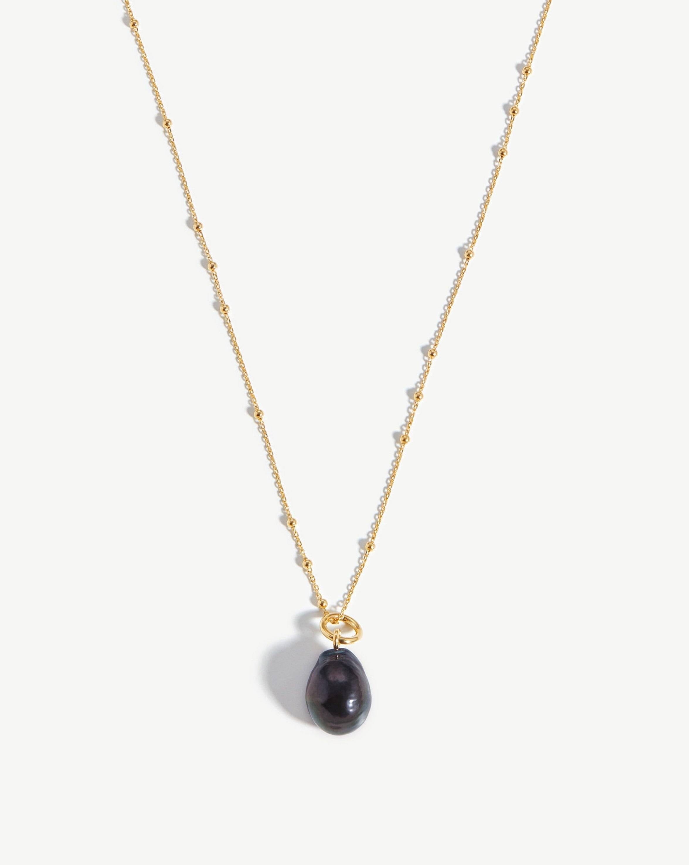 Baroque Pearl Chain Necklace | 18ct Gold Plated Vermeil/Grey Pearl Necklaces Missoma 