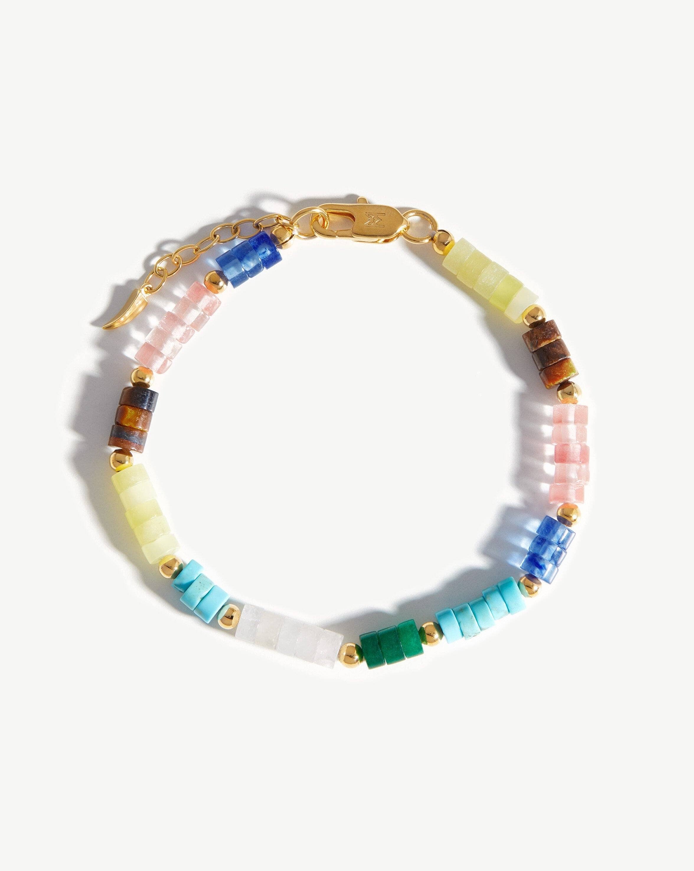 Beaded Stack Bracelet | 18ct Gold Plated/Multi Bright Beaded Bracelets Missoma 