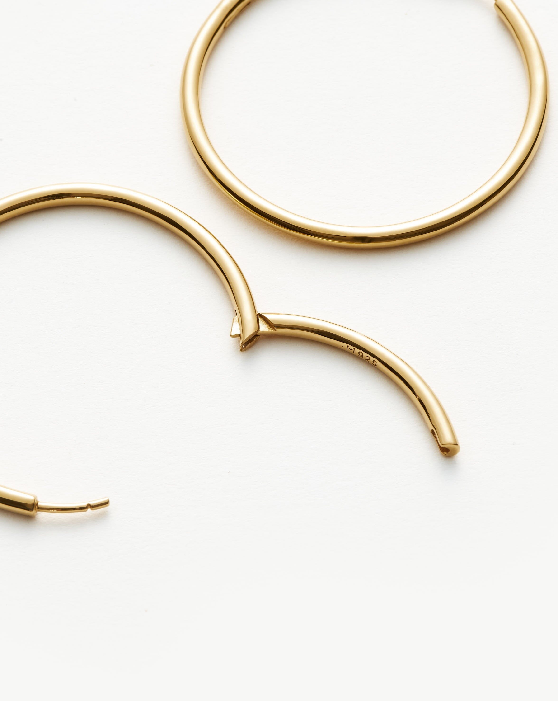 Solid gold large 2025 hoop earrings