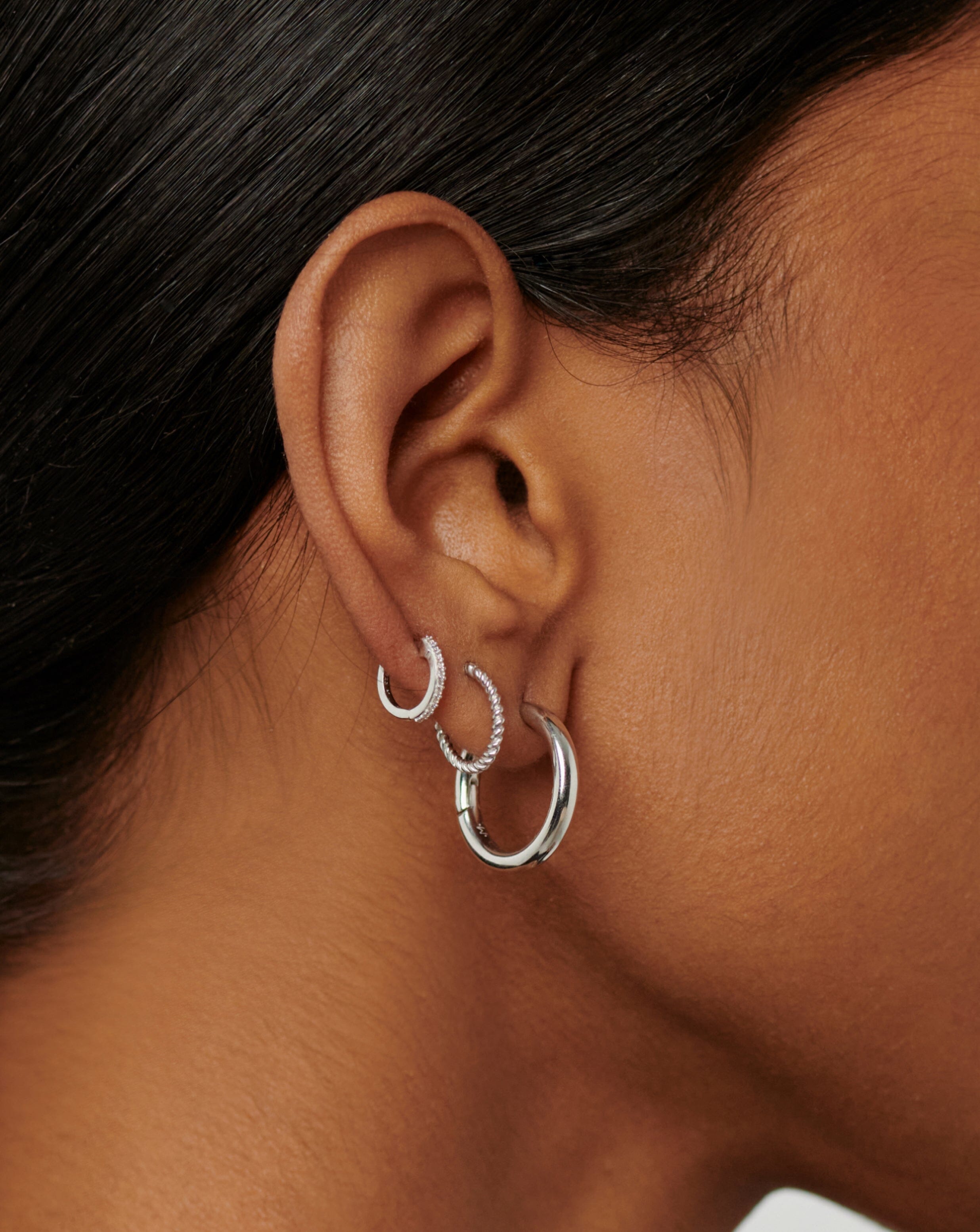 Medium hoop store earrings