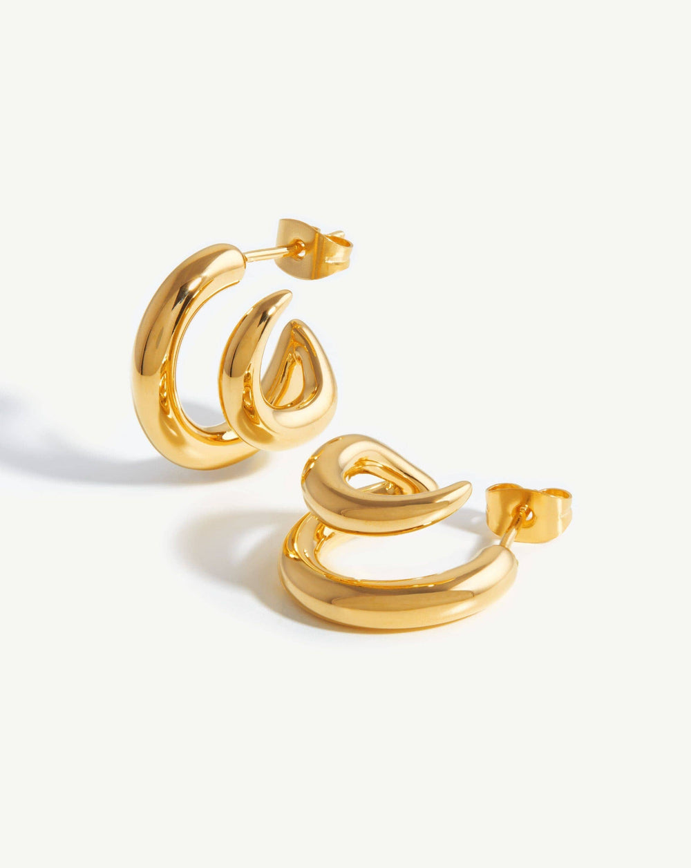 Claw Chunky Double Hoop Earrings | 18ct Gold Plated | Missoma