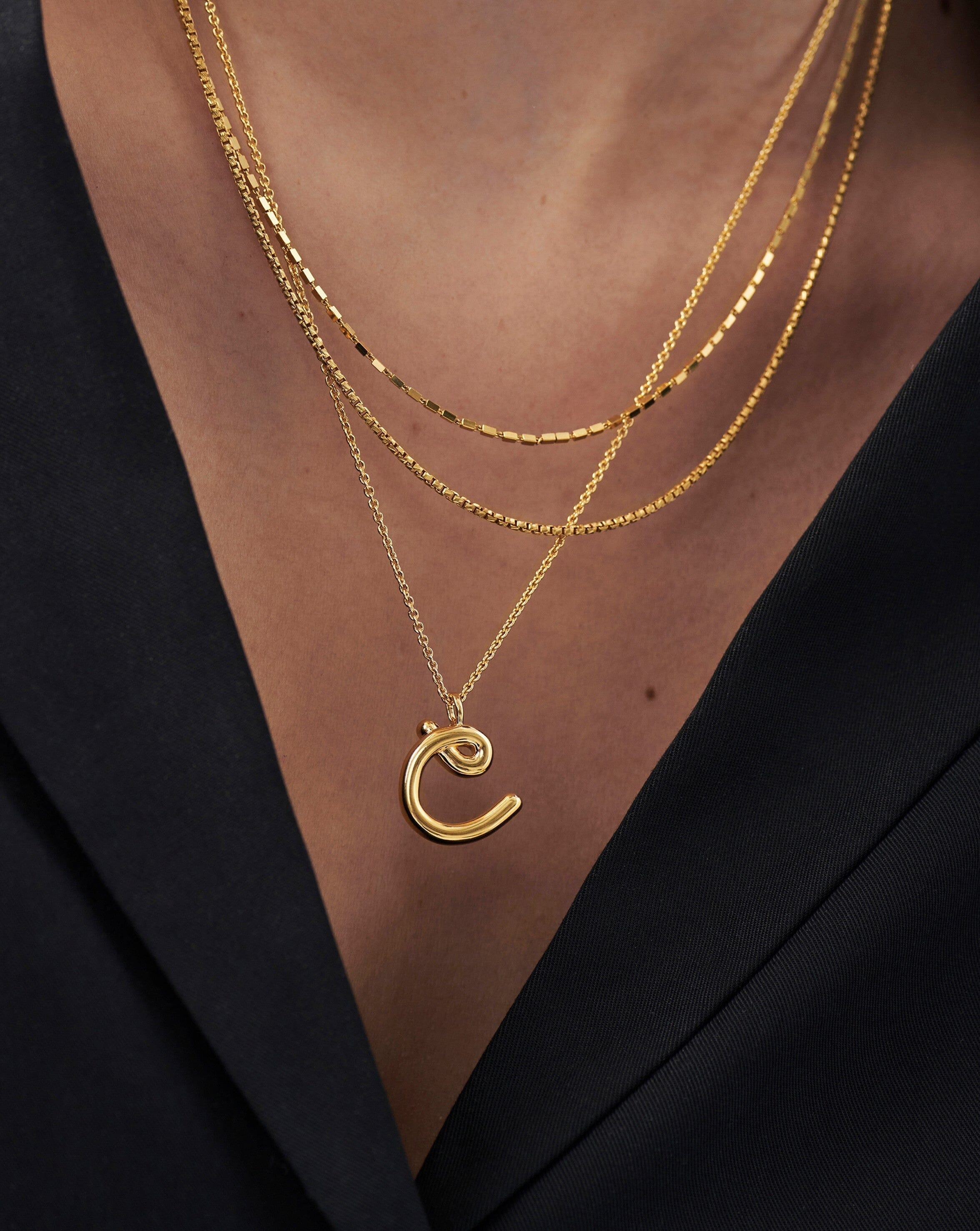 Louis Vuitton LV & Me Necklace, Letter F Gold Metal