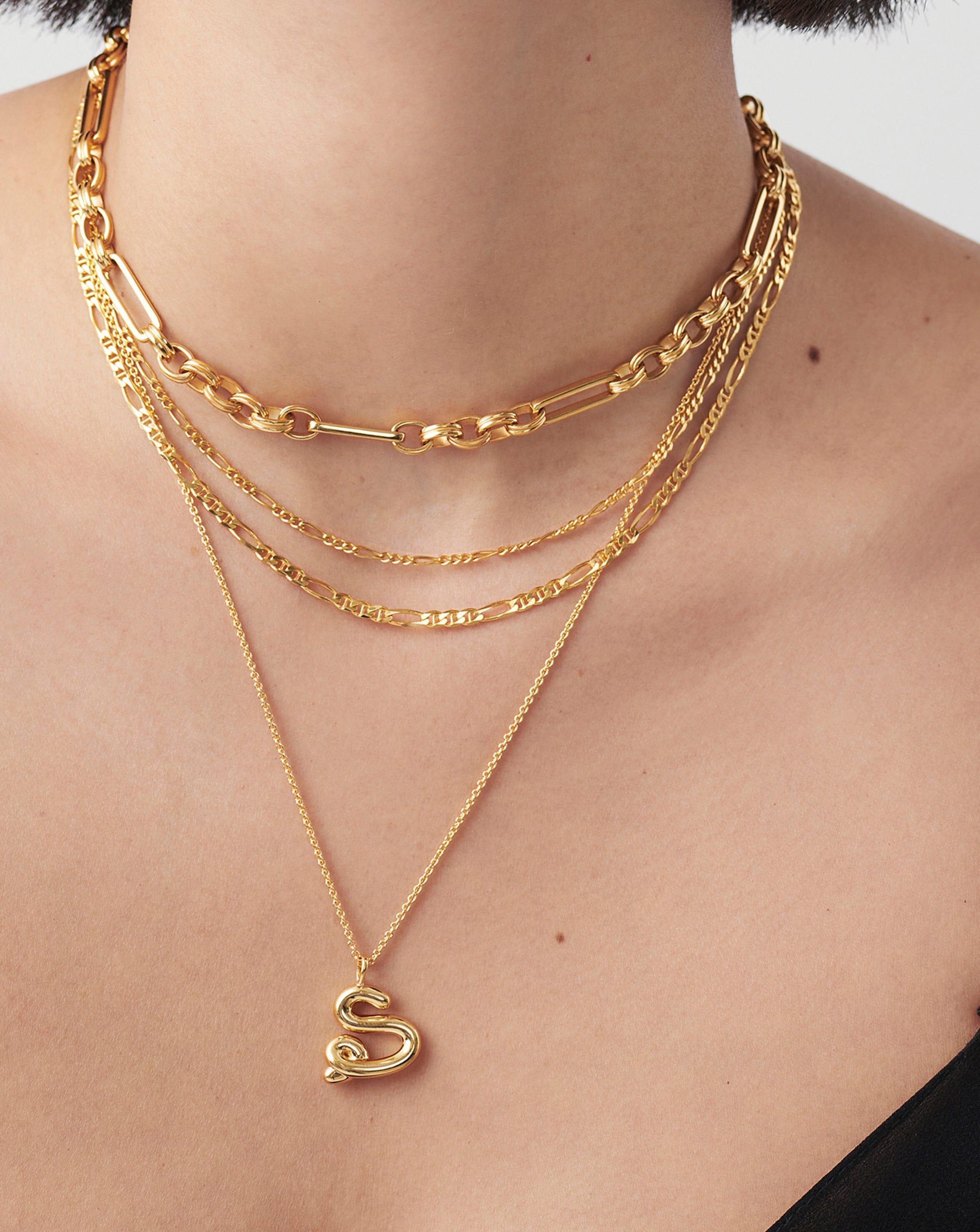 Statement gold clearance initial necklace