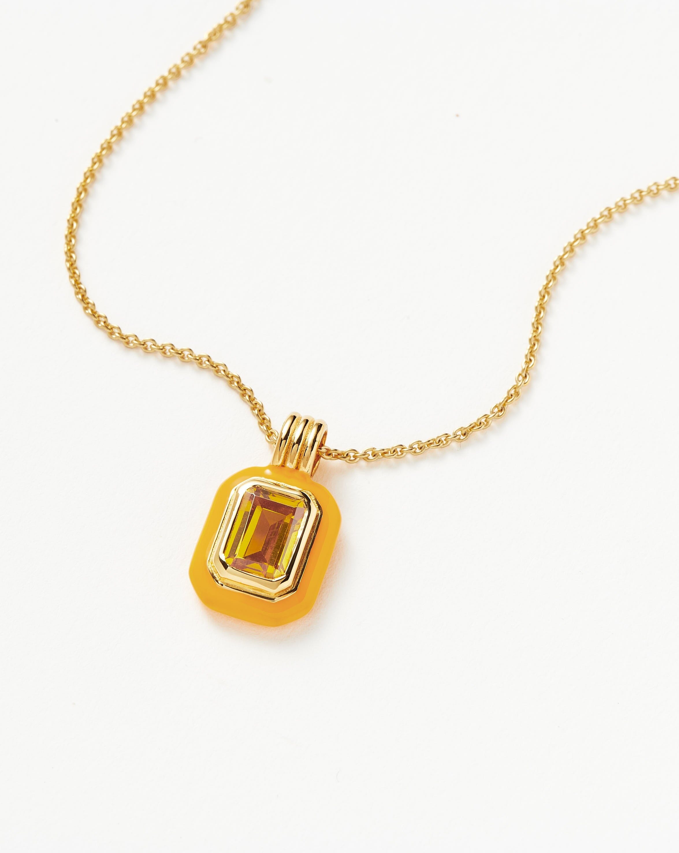 Yellow stone sale pendant necklace