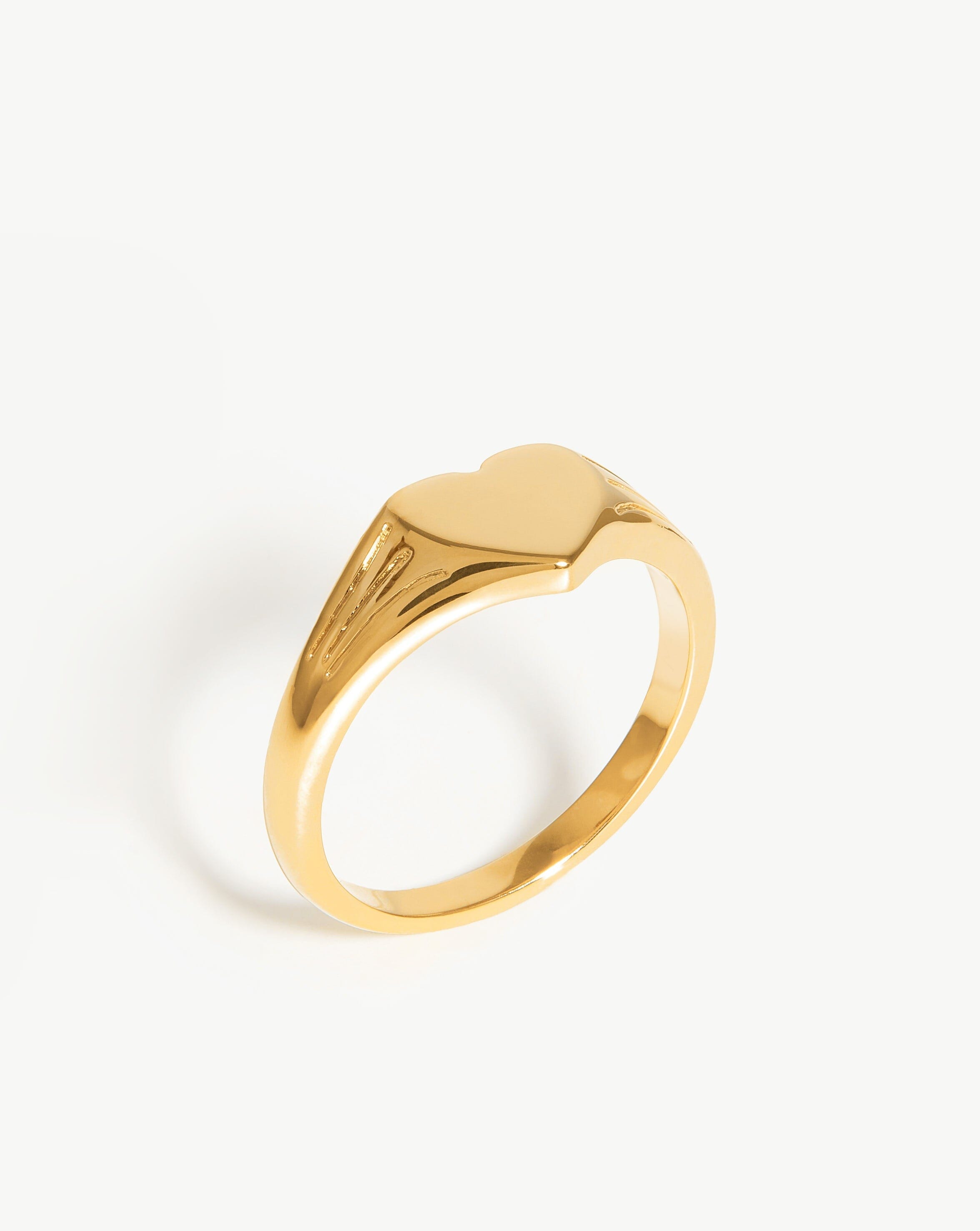 Engravable Heart Signet Ring | 18ct Gold Vermeil | Missoma