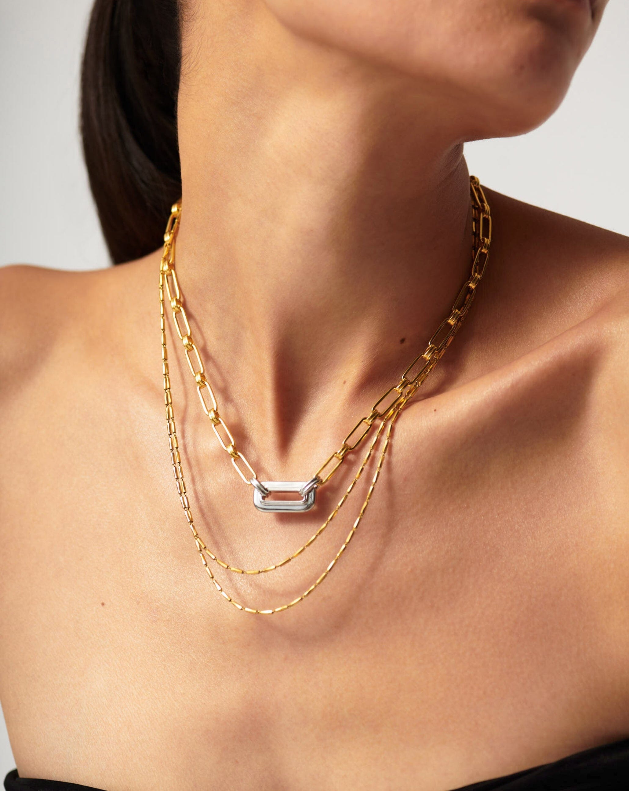 Metal chain clearance link necklace