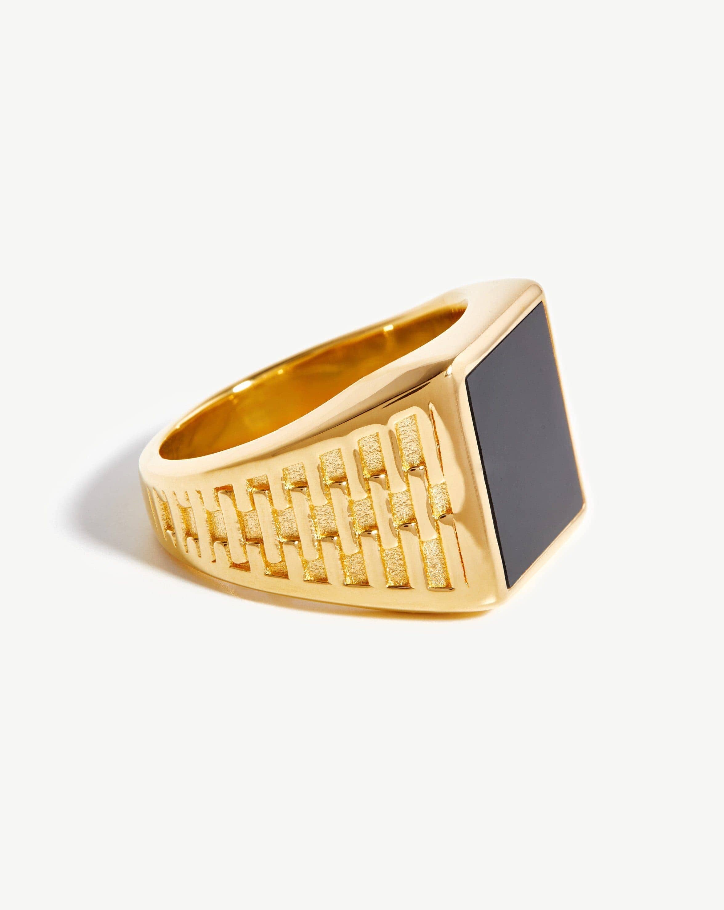 Mens square sale onyx ring