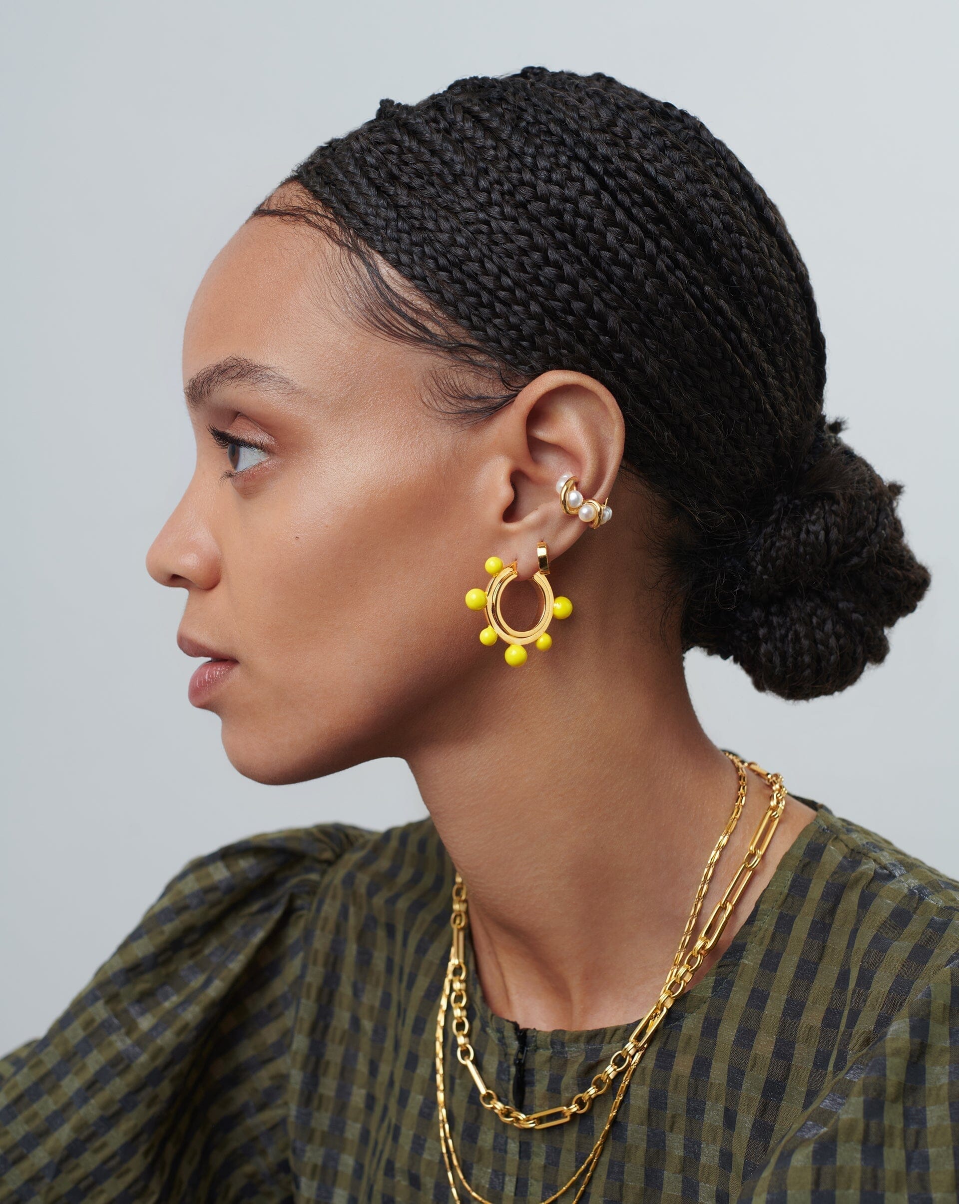 Bright yellow clearance hoop earrings