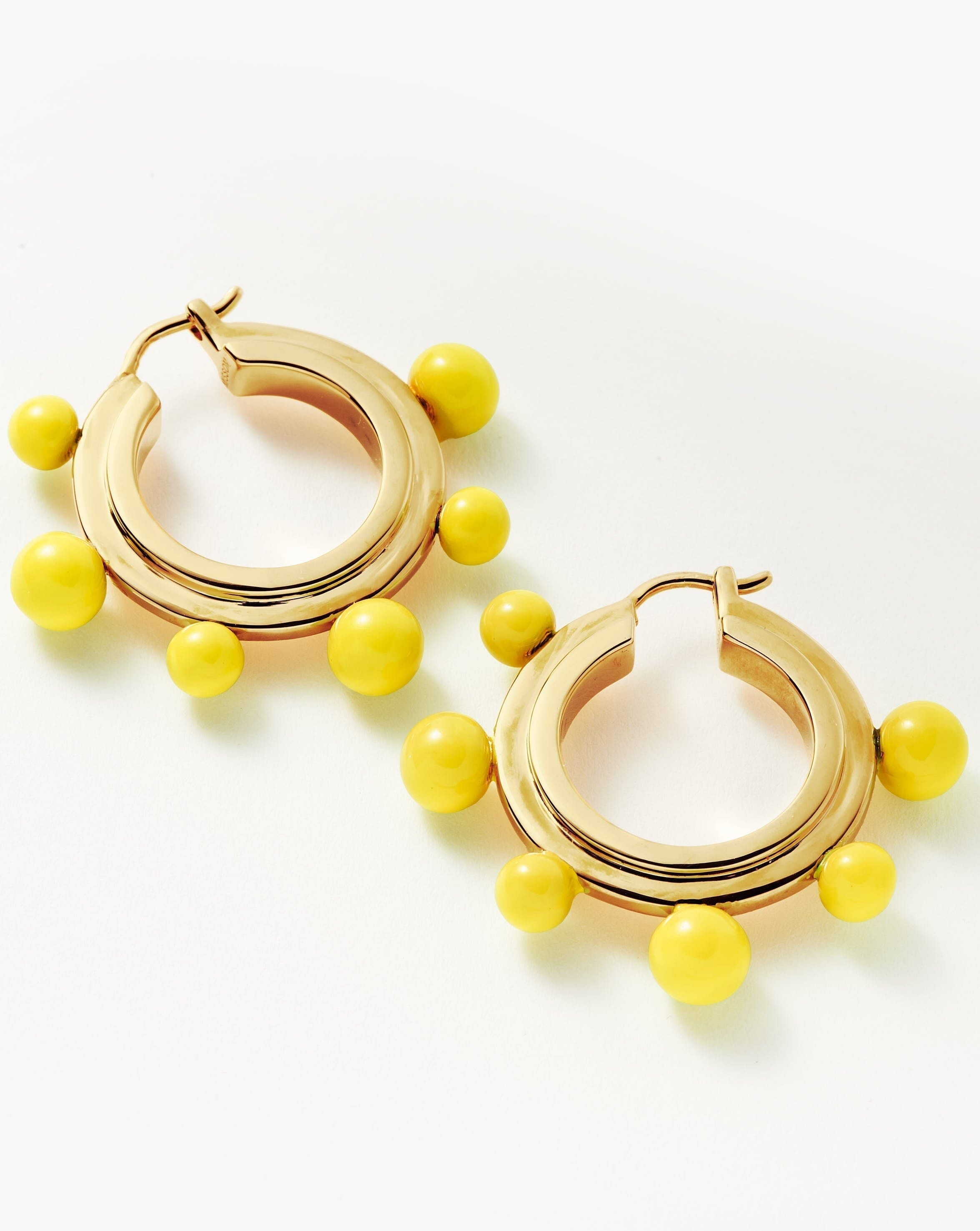 Neon yellow 2024 hoop earrings