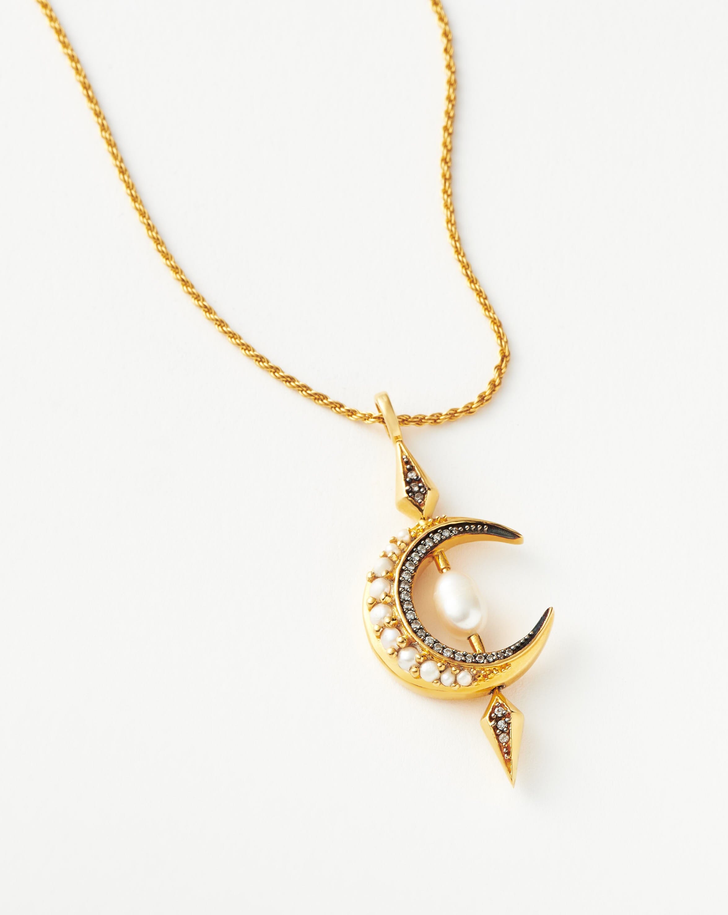 Long crescent clearance moon necklace