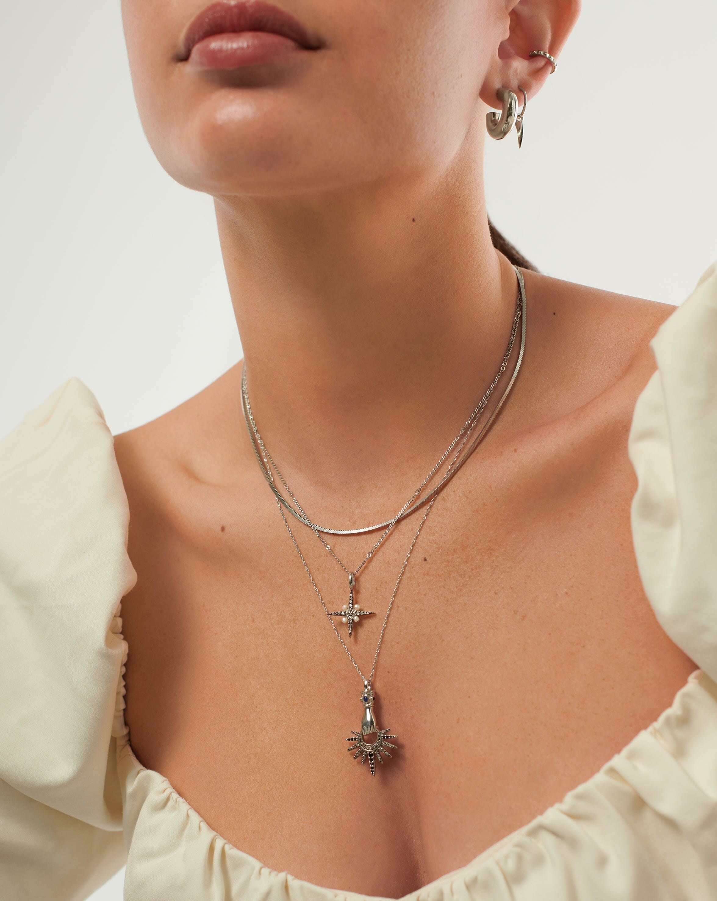 Layered Silver Star & Pearl Necklace – Beautiful Earth Boutique