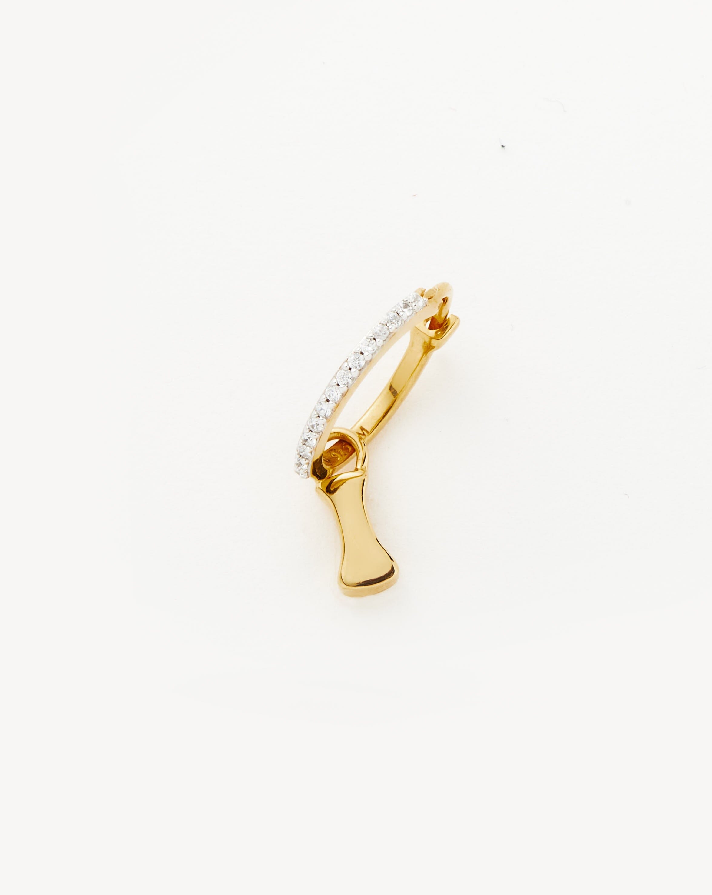 Initial Single Charm Hoop Earring - Initial I | 18ct Gold Vermeil | Missoma