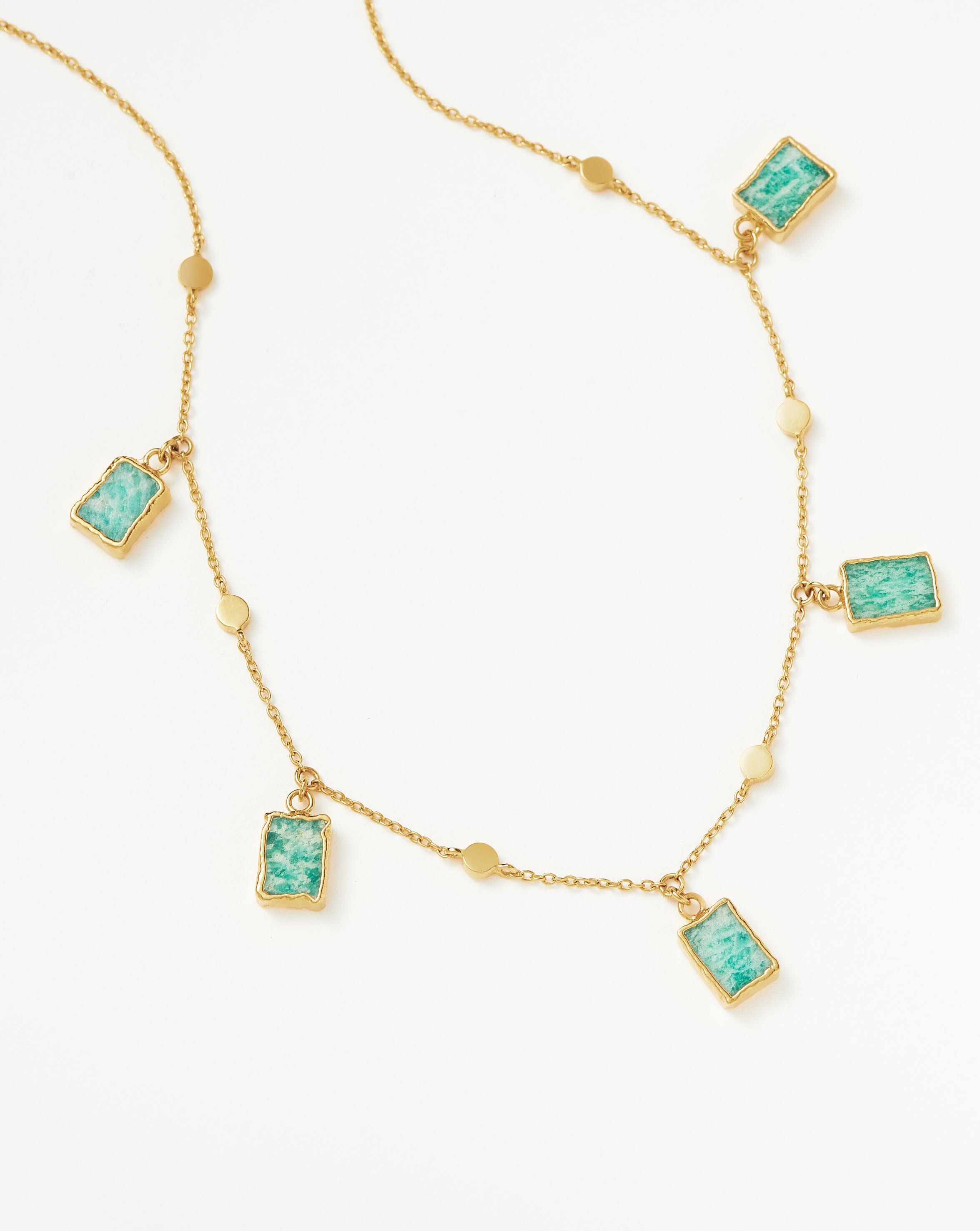 Amazonite gold on sale charm necklace