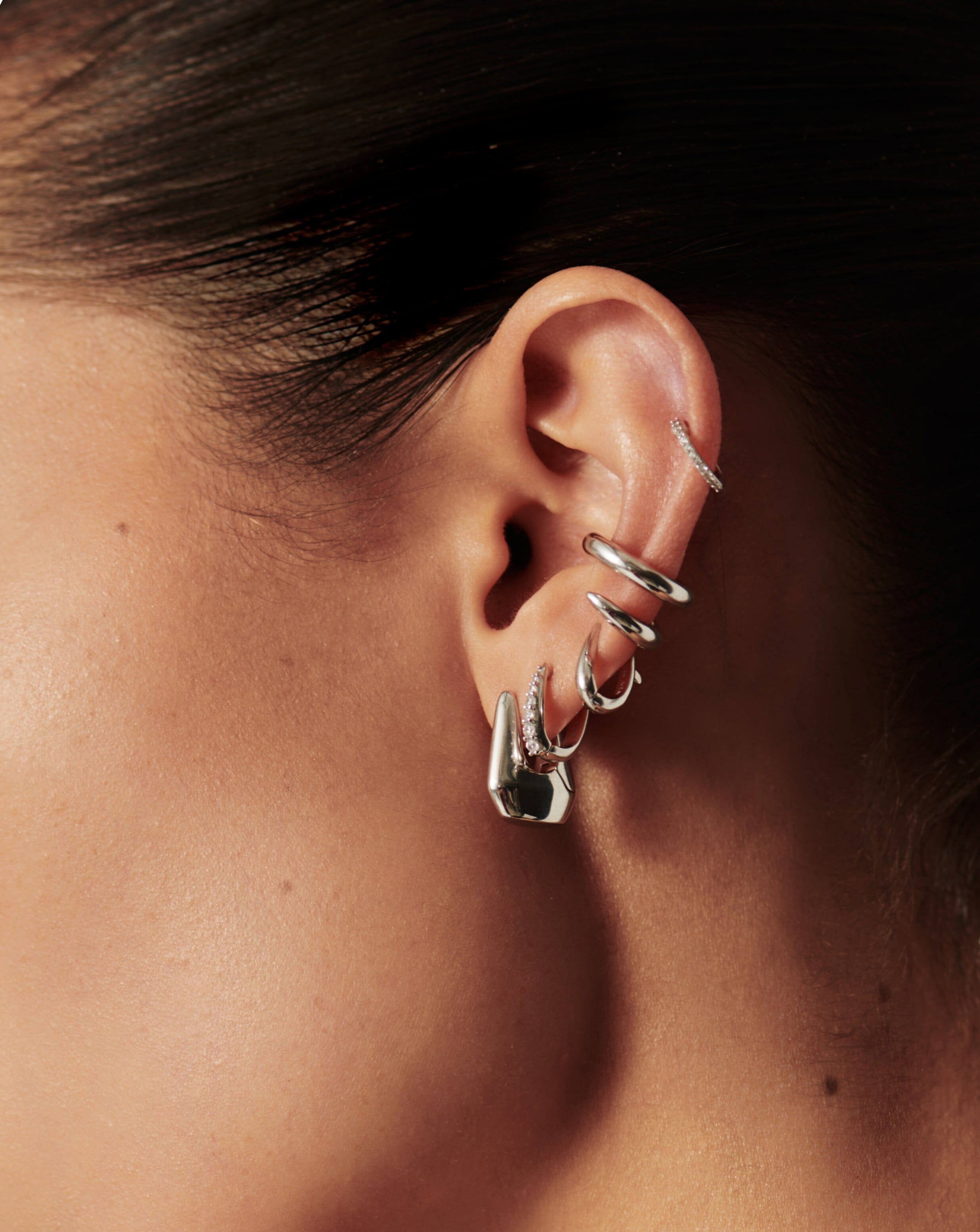 Lucy Williams Arco Small Hoop Earrings | Sterling Silver