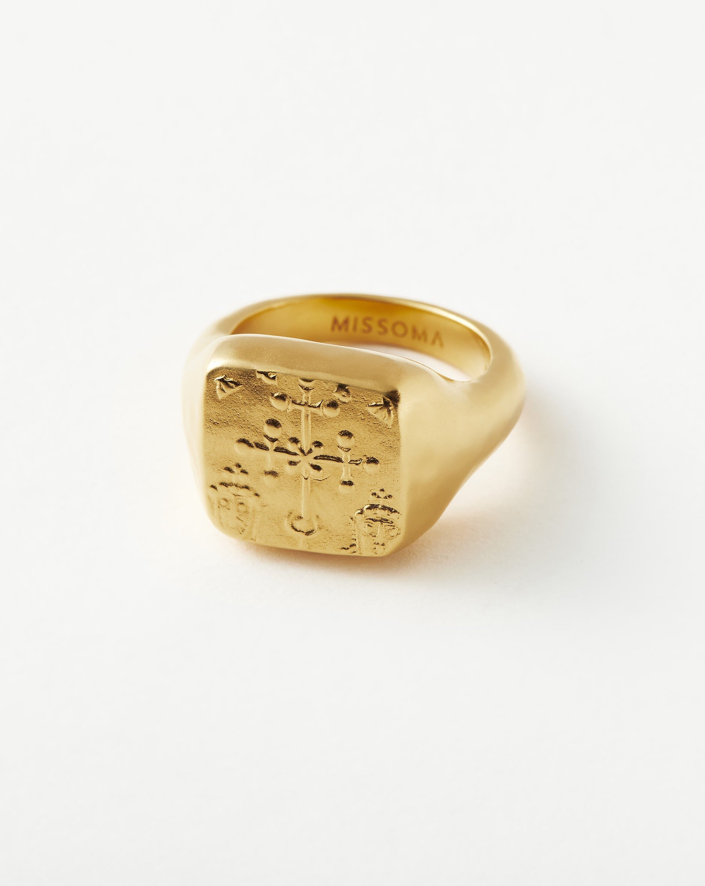 Lucy Williams Byzantine Coin Signet Ring | 18ct Gold Plated
