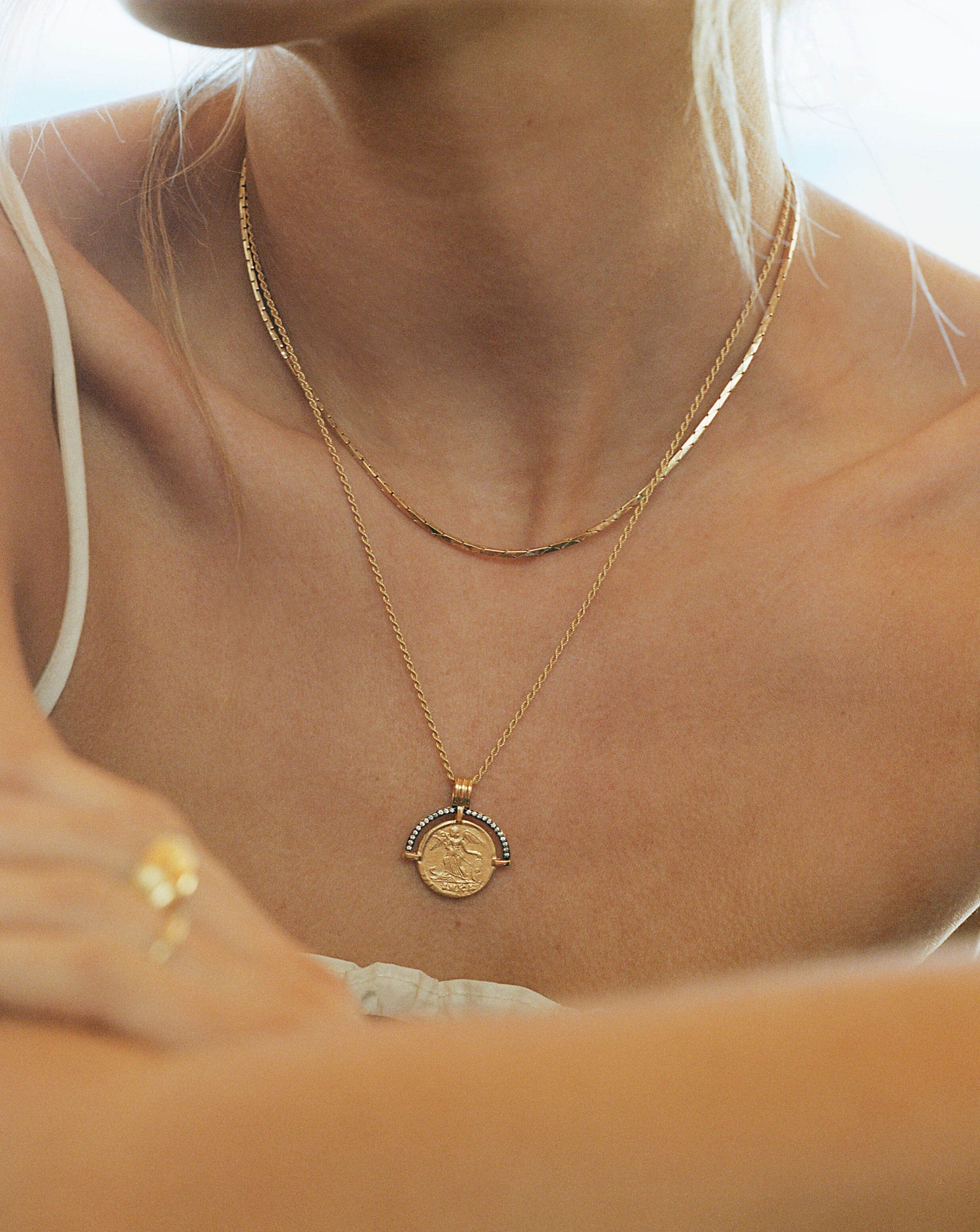 Coin on sale drop necklace