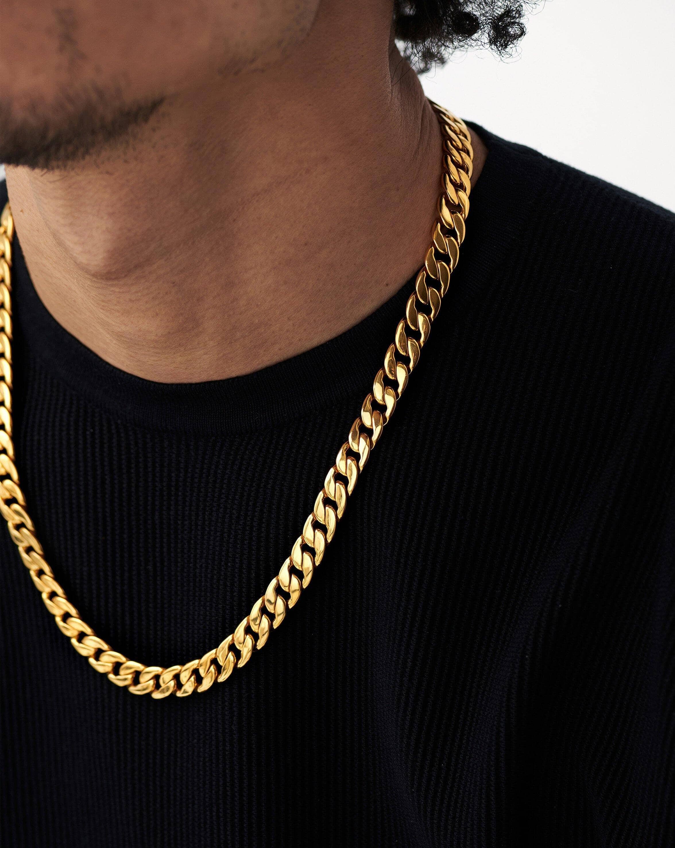 Men's 7.0mm Curb Chain Necklace in Hollow 14K Gold - 22