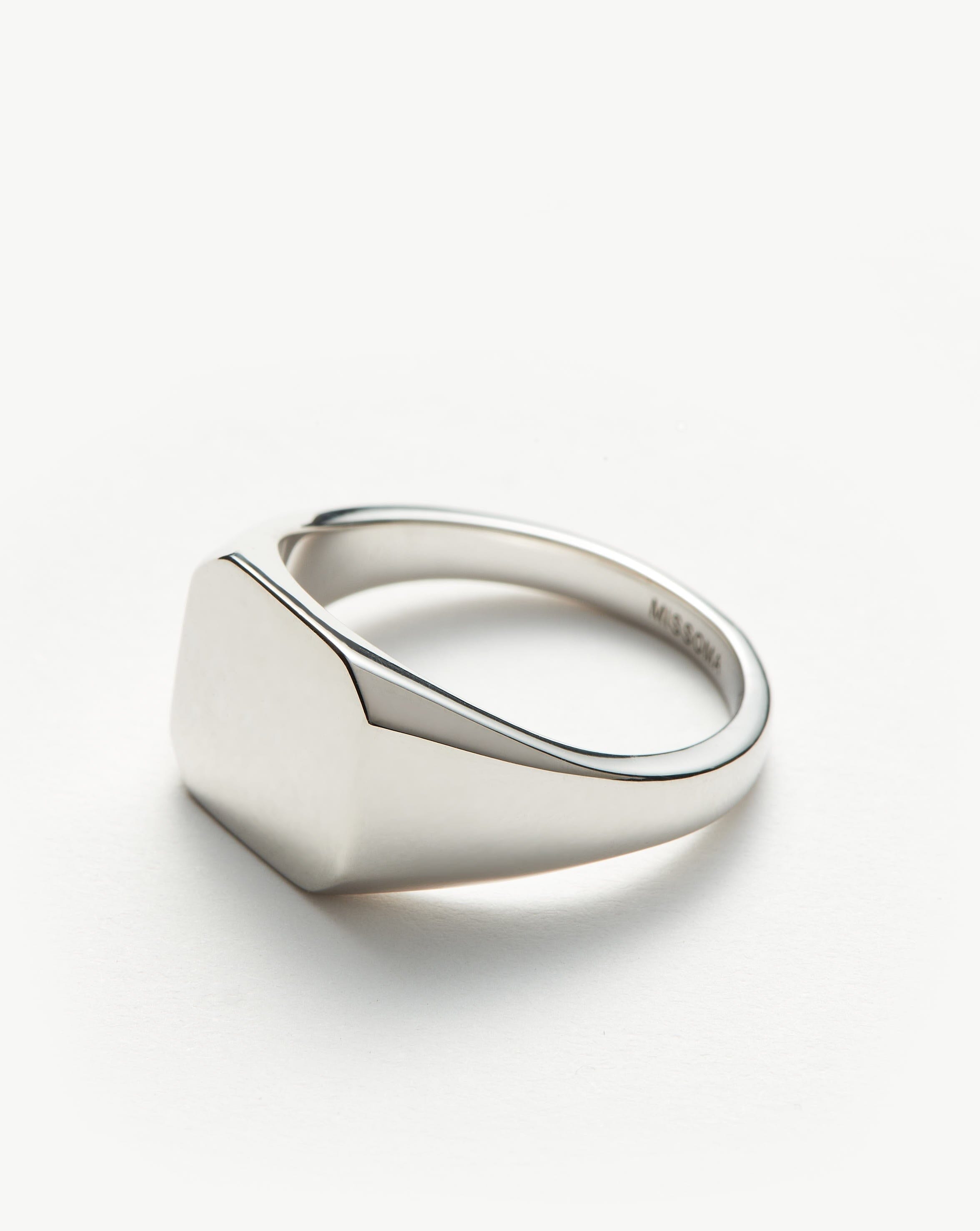 Mens wedding signet on sale rings