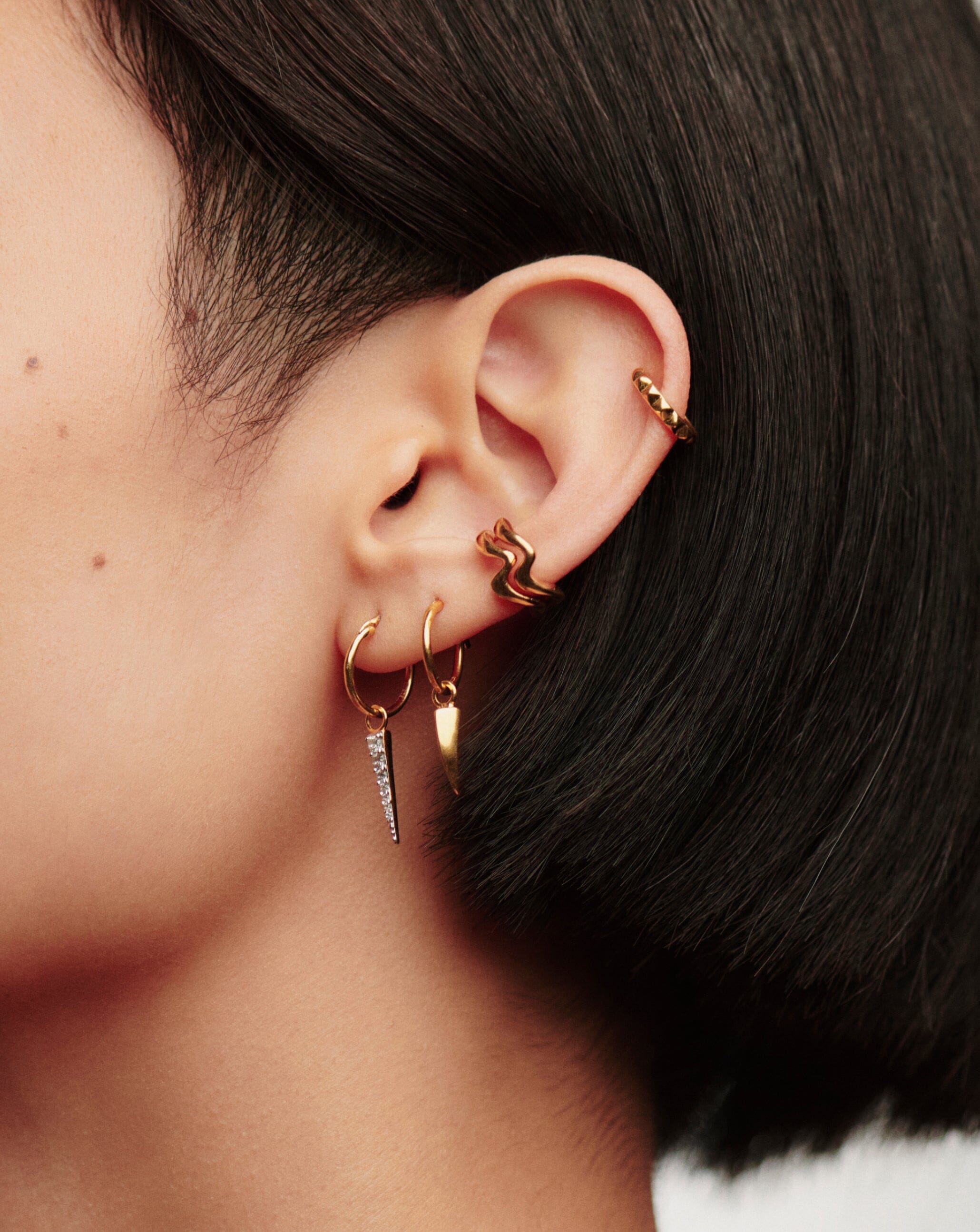 Hoop hot sale spike earrings