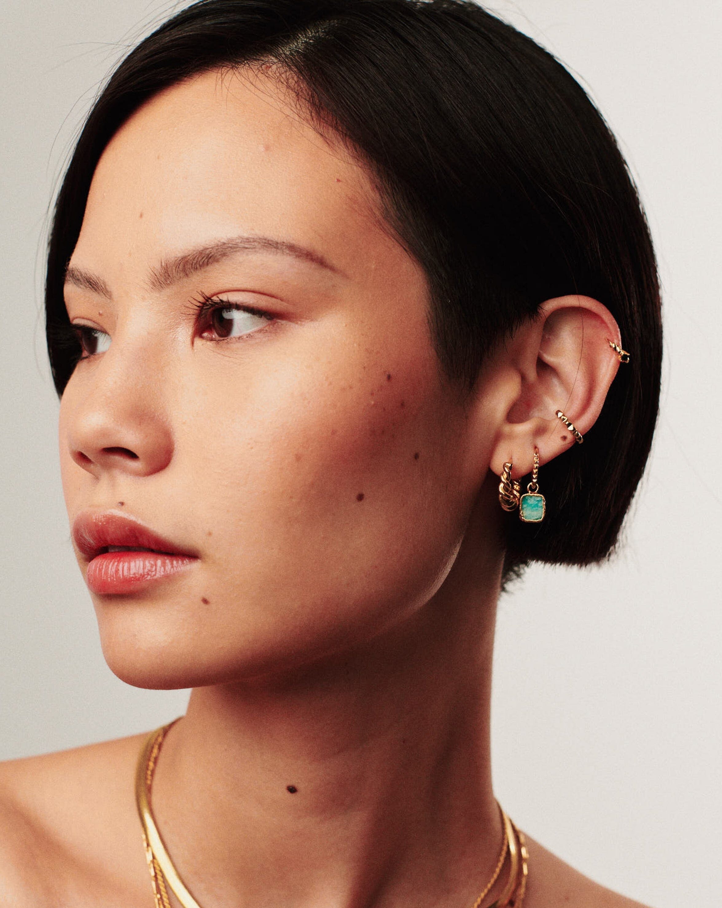 Sophie Buhai Silver Large Pyramid Hoop Earrings Sophie Buhai