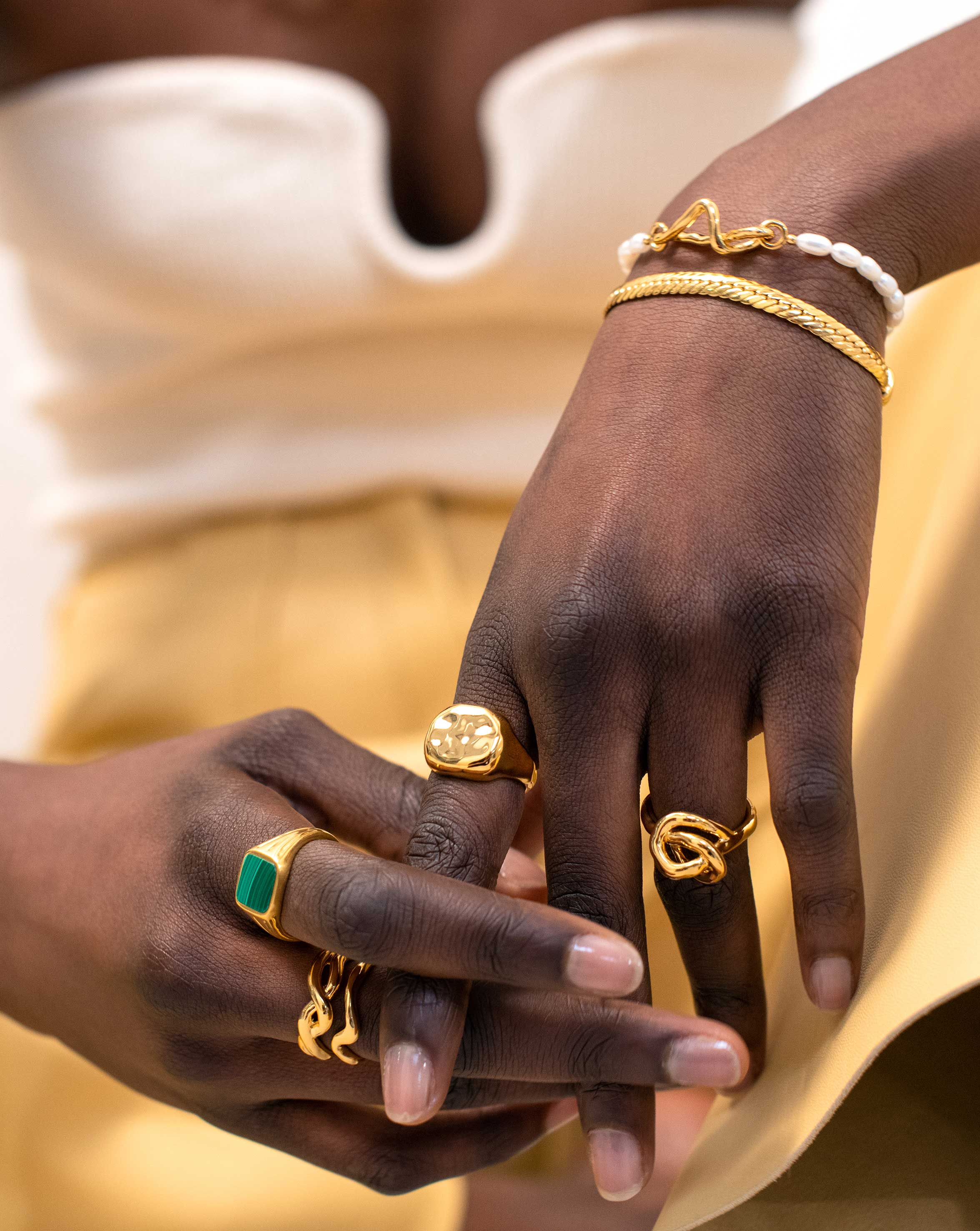 Molten Engravable Signet Ring | 18ct Gold Plated