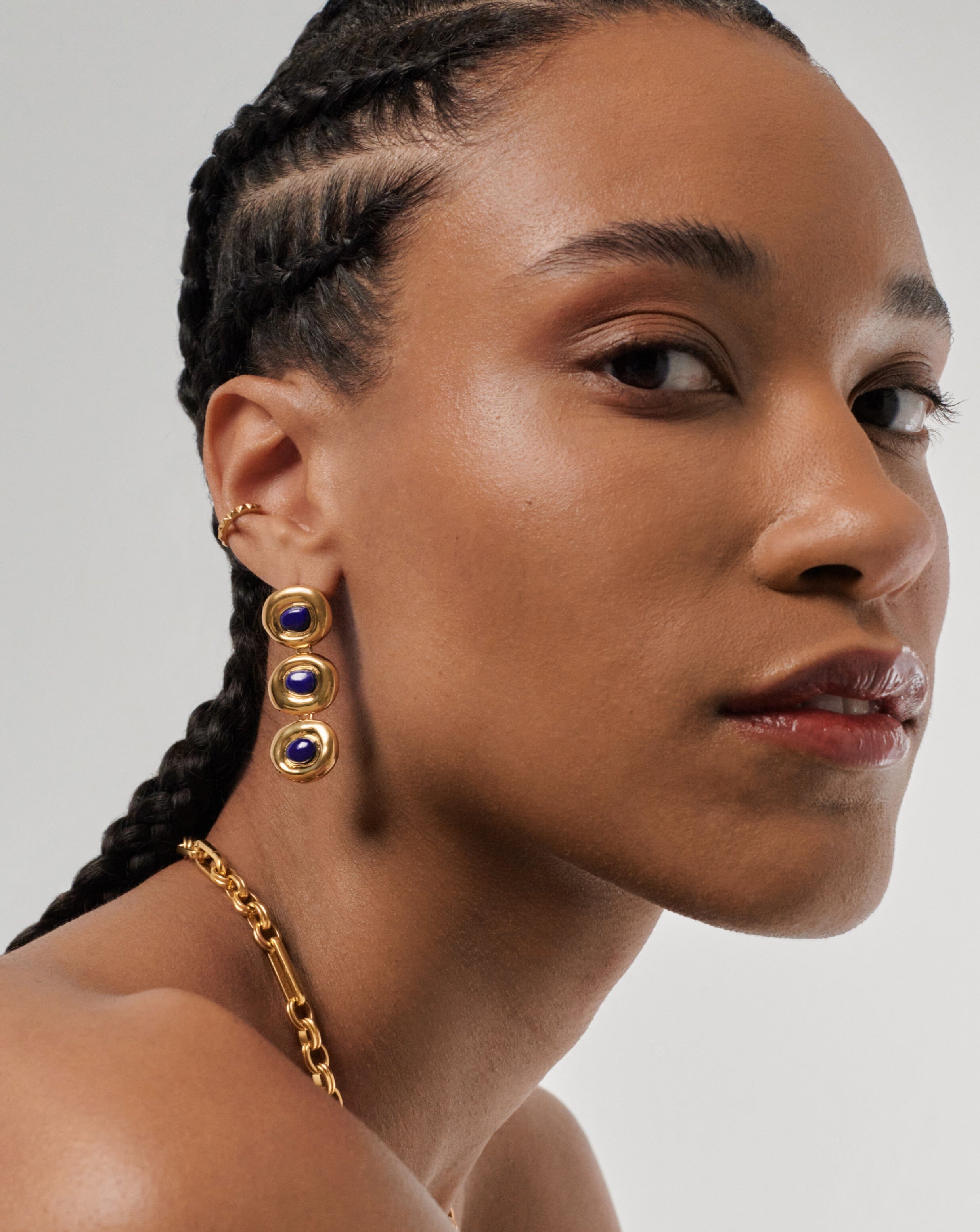 Gold tone drop on sale earrings