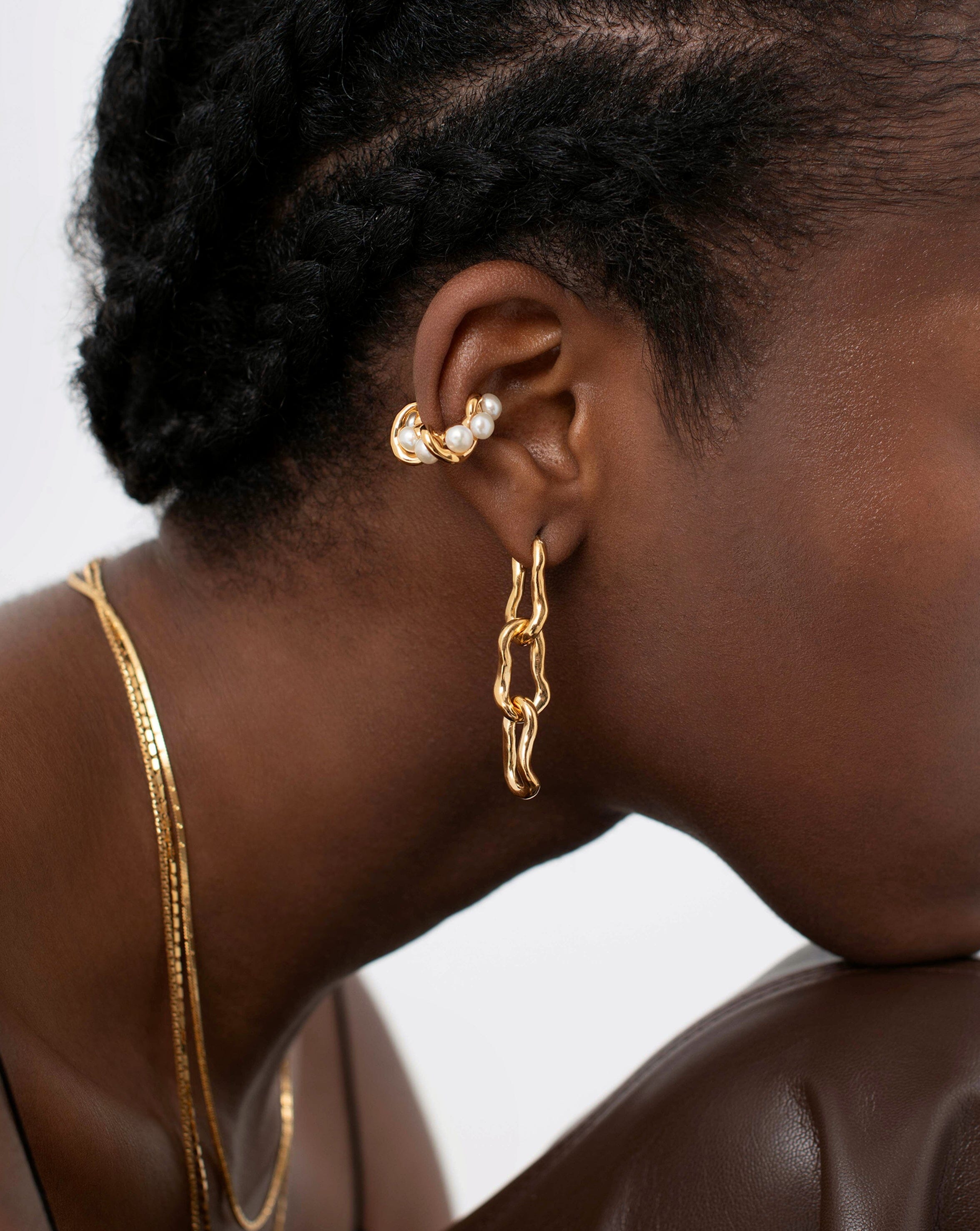 Molten Pearl Twisted Double Ear Cuff | Missoma