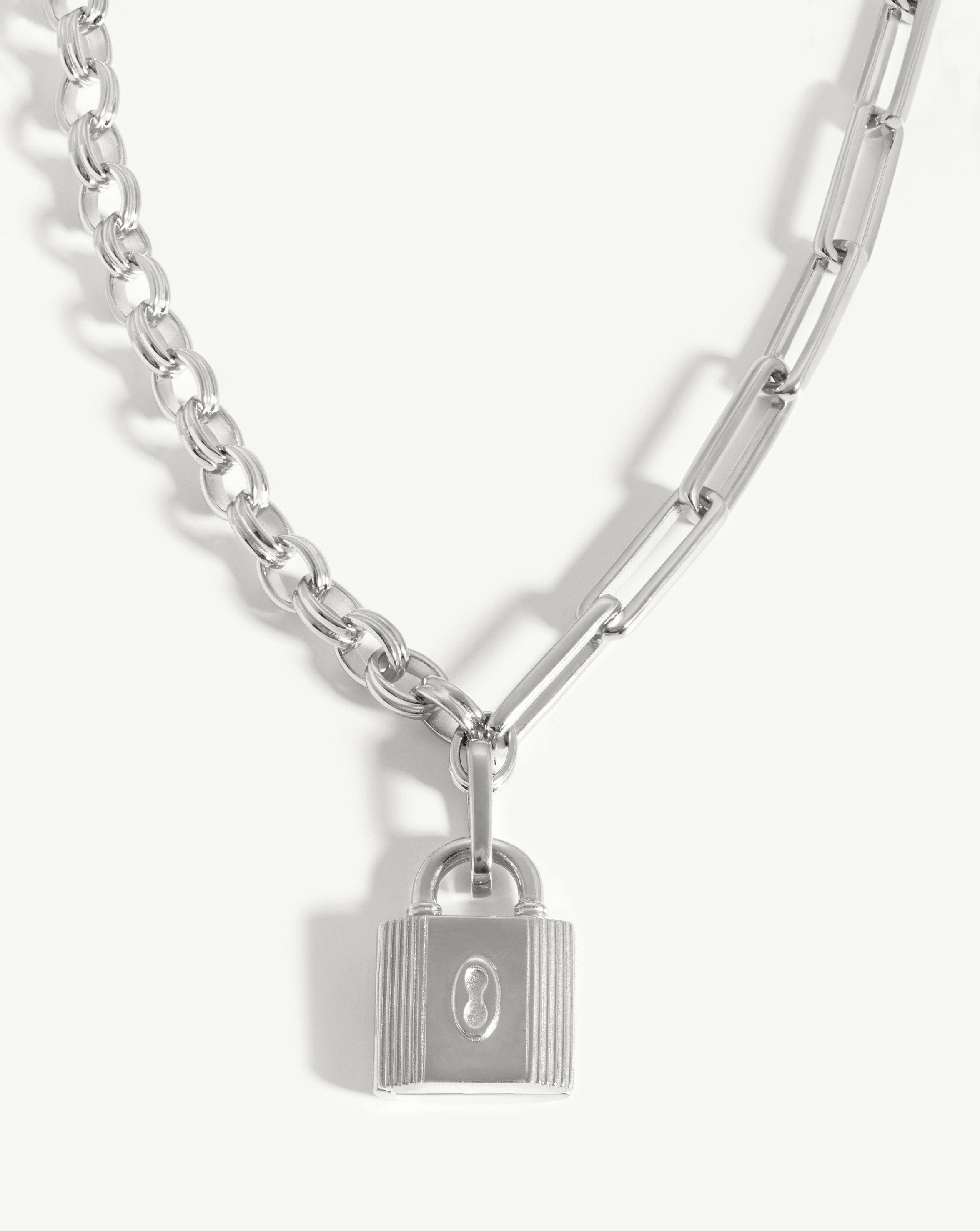 Ridge Padlock Chain Necklace Necklaces Missoma 