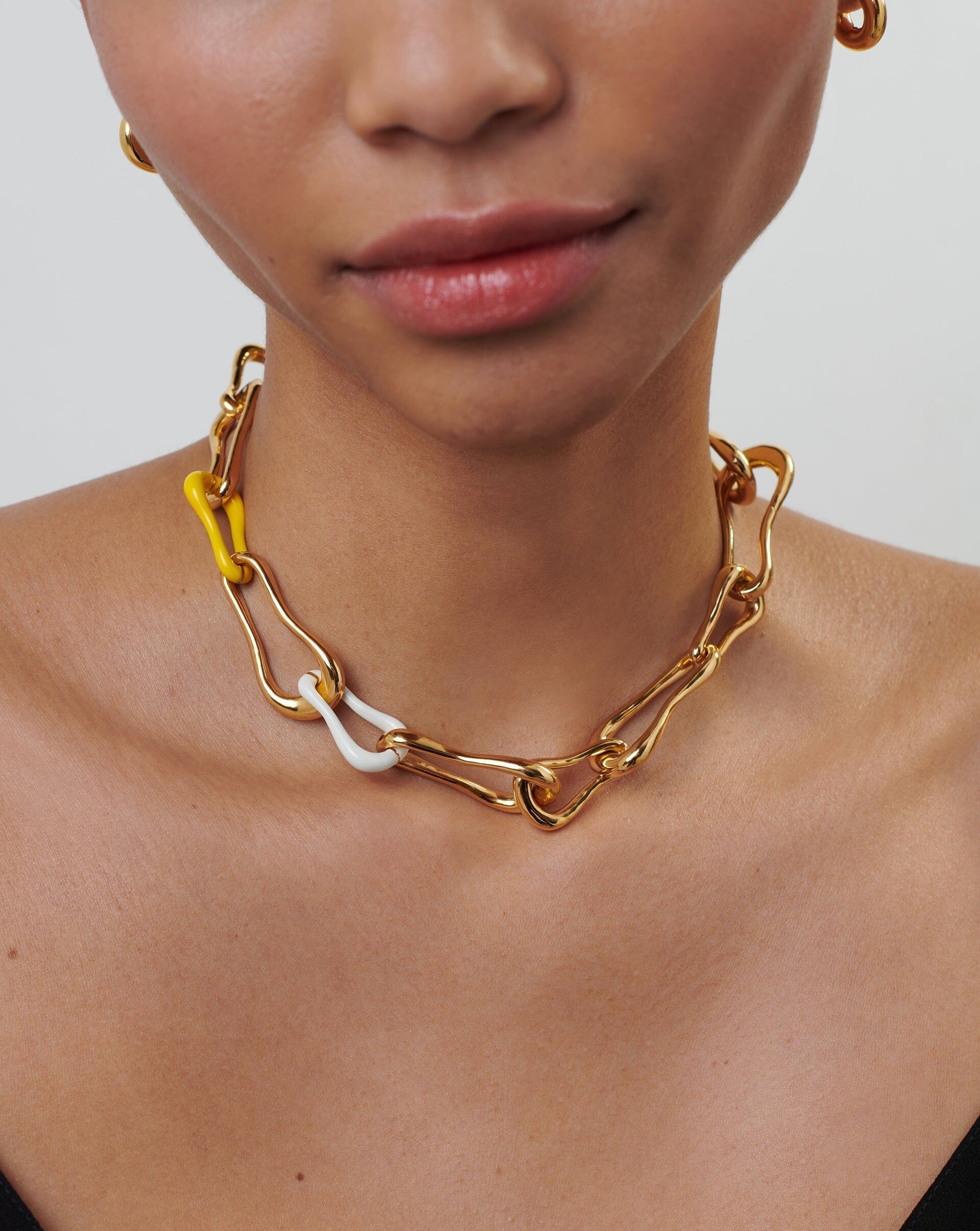 Chunky gold choker clearance necklace