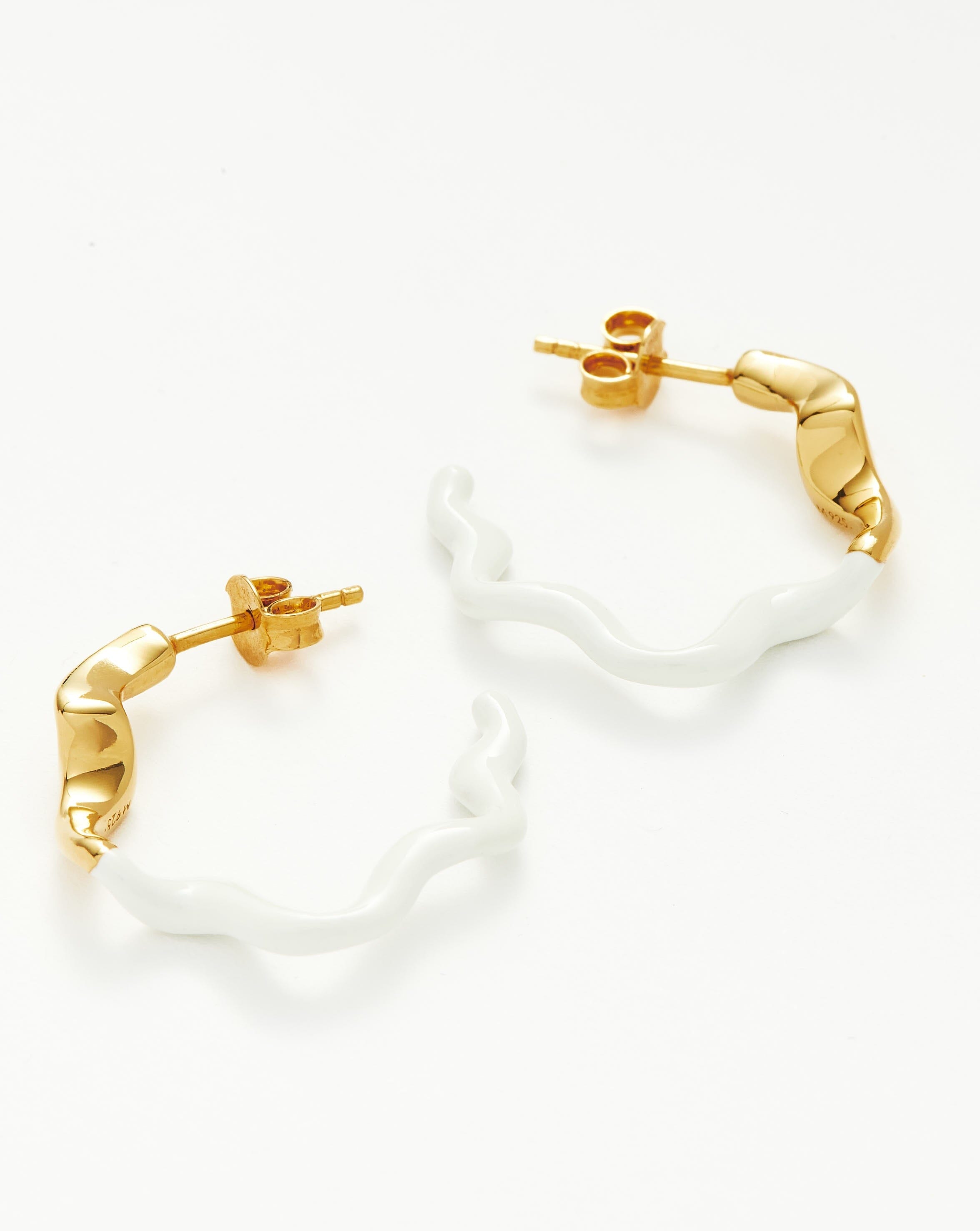 Squiggle Two Tone Enamel Medium Hoop Earrings Earrings Missoma 