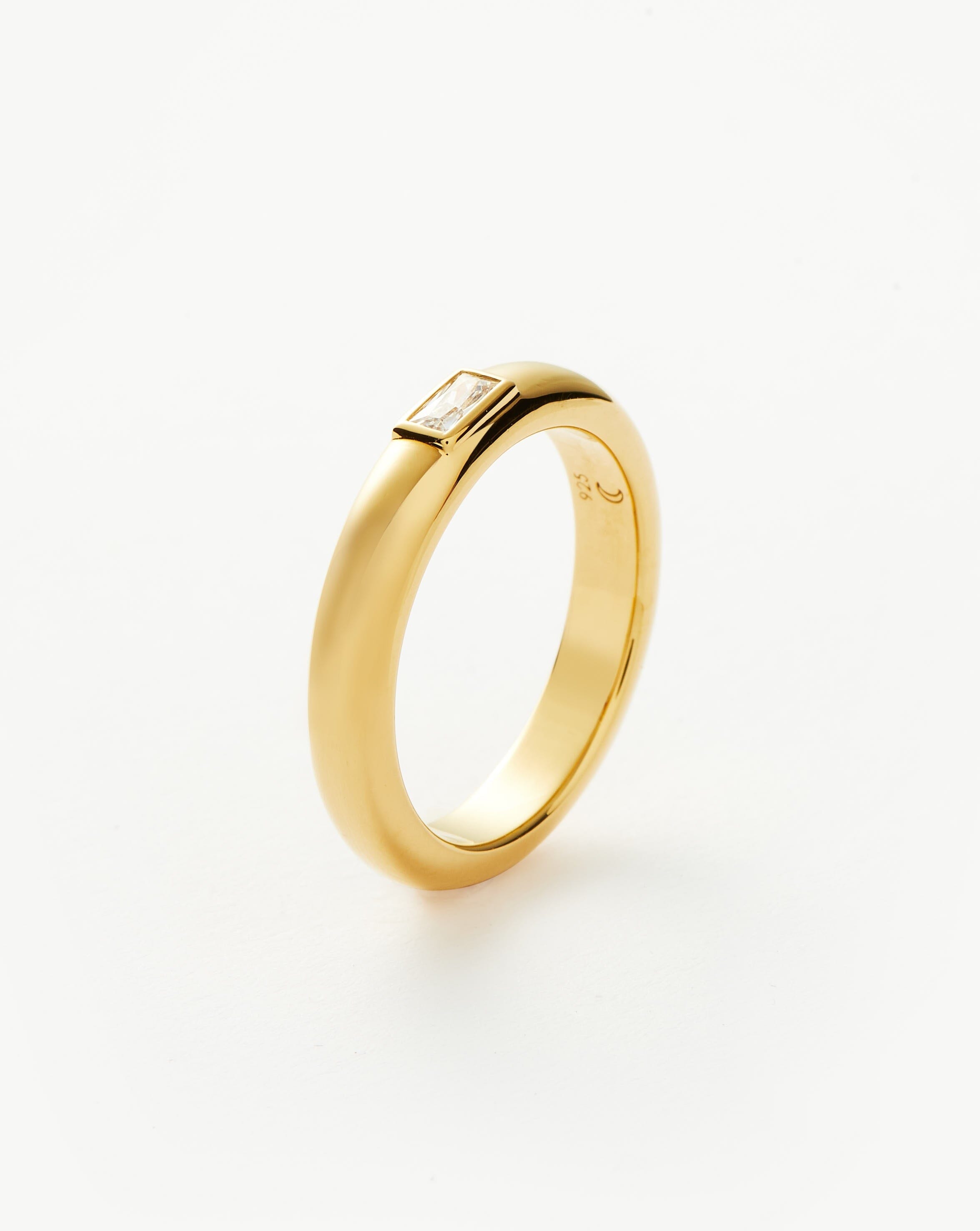 Stone Stacking Band Ring | 18ct Gold Plated Vermeil/Cubic Zirconia