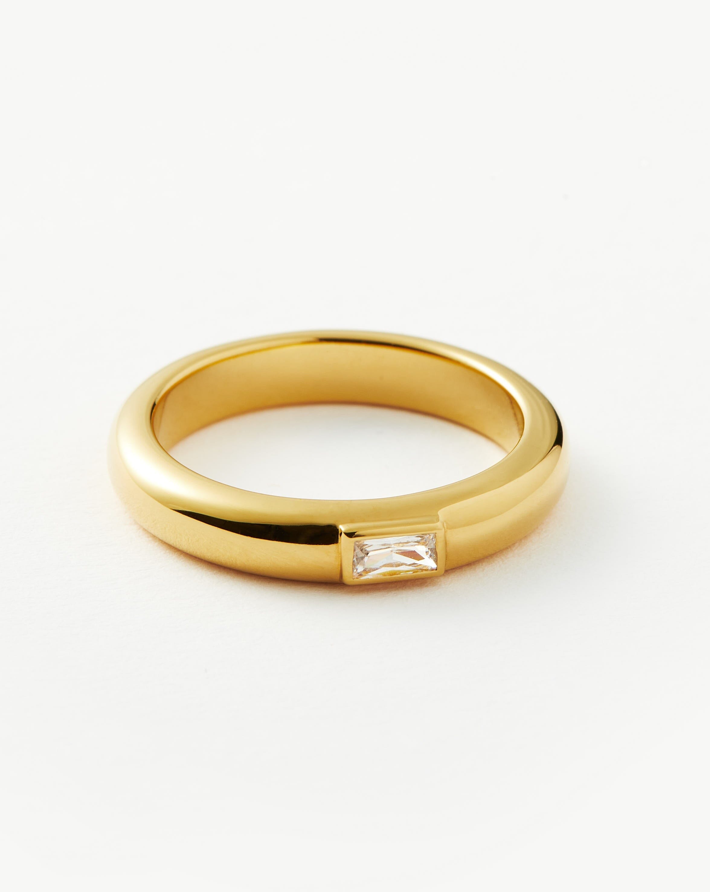 Stone Stacking Band Ring | 18ct Gold Plated Vermeil/Cubic Zirconia