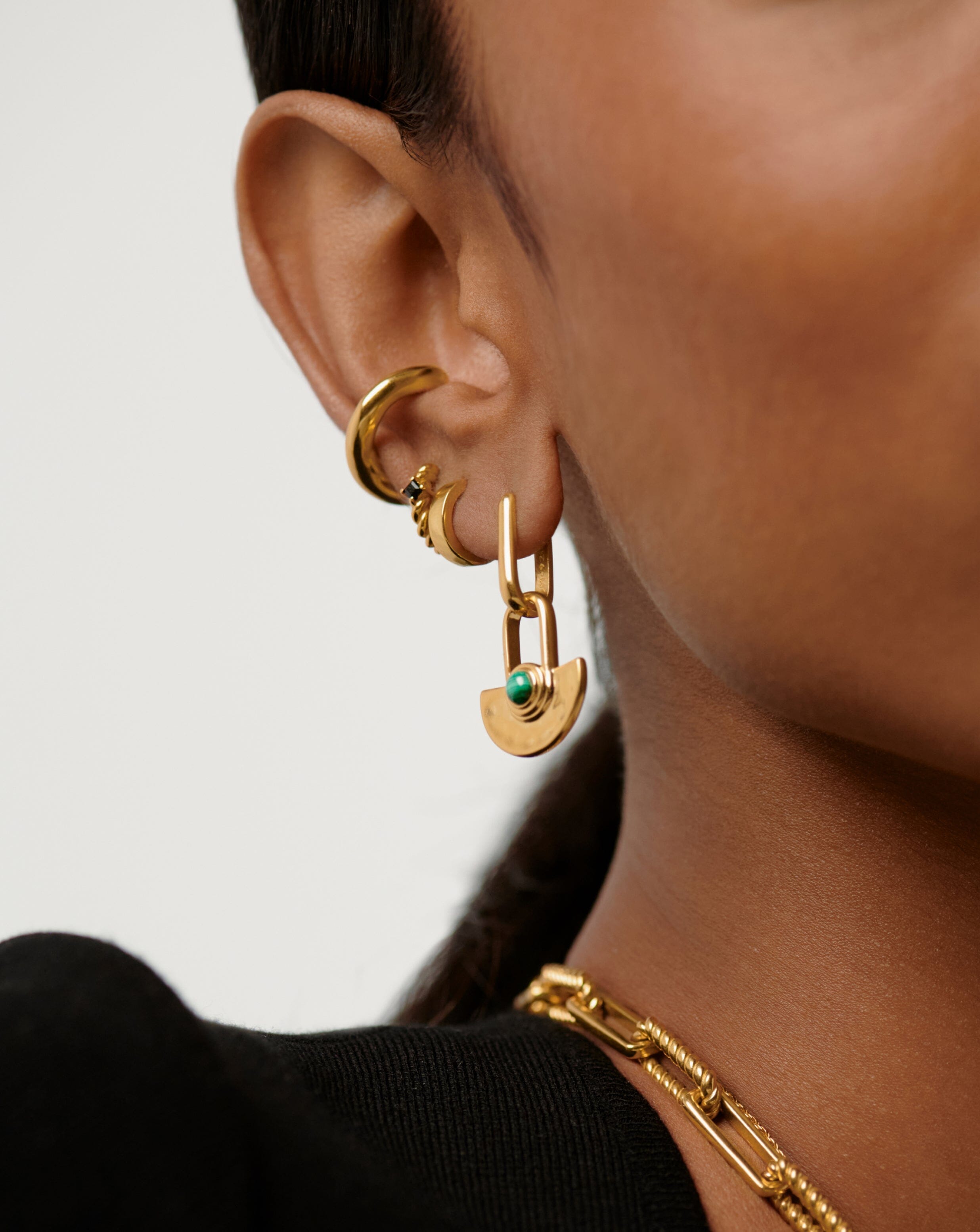 Hoop earrings with store gemstone drops